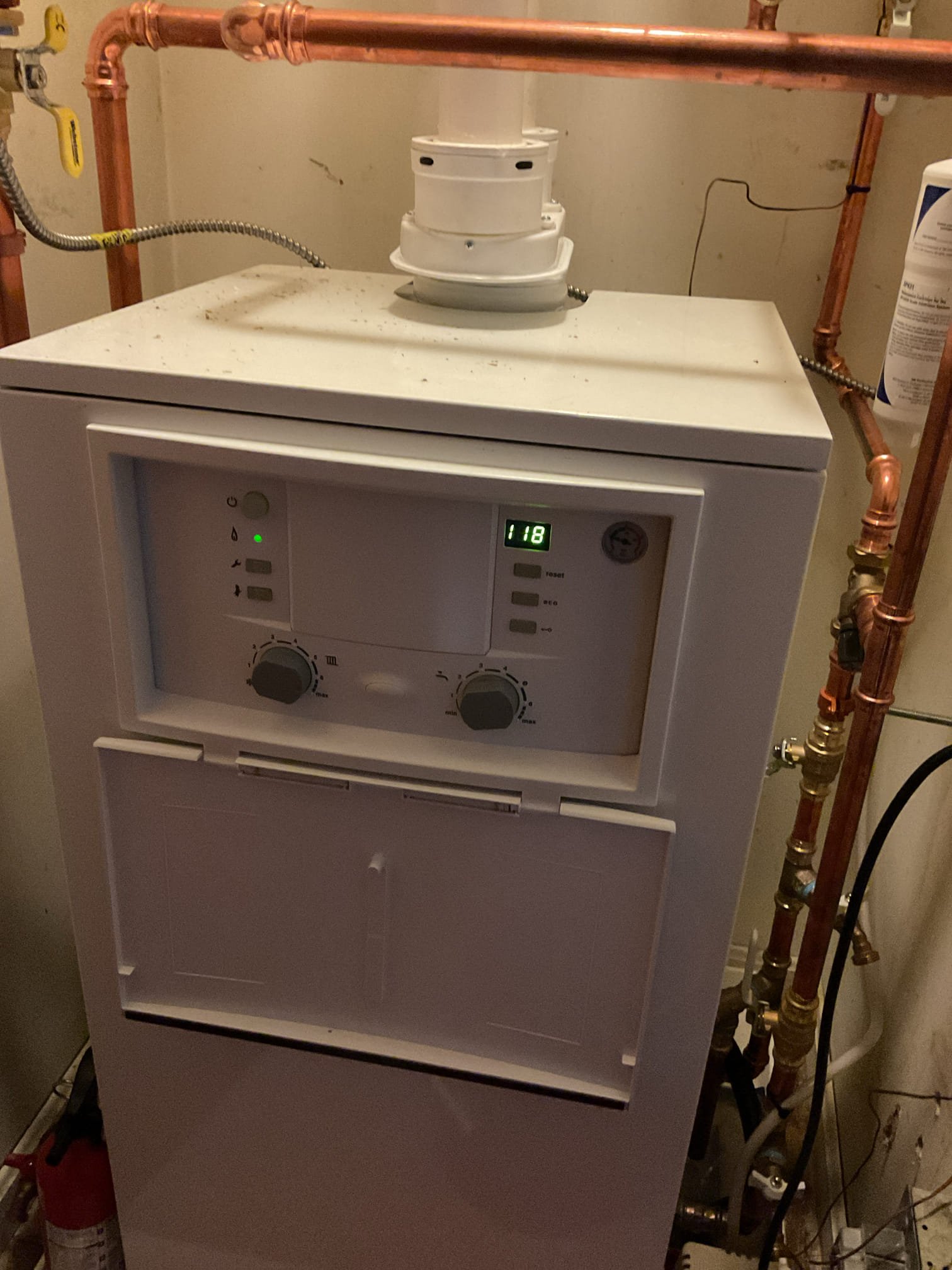 Arrived on site to diagnose no heat and loud buzzing sound. Upon our initial inspection we found that the powerhead to one of the zone valves had seized and needed to be replaced. We also noticed the circulator pump on the boiler was leaking out of the packing nut for the valve. We tightened that up with a wrench and the leak stopped. We then provided estimates to replace the powerhead and to replace the scale stopper filter. Only the powerhead replacement was accepted at this time.

We removed the old powerhead and installed the new one. We then wired up the new powerhead and tested operation. Both zones are now operable.

Thank you for your business!