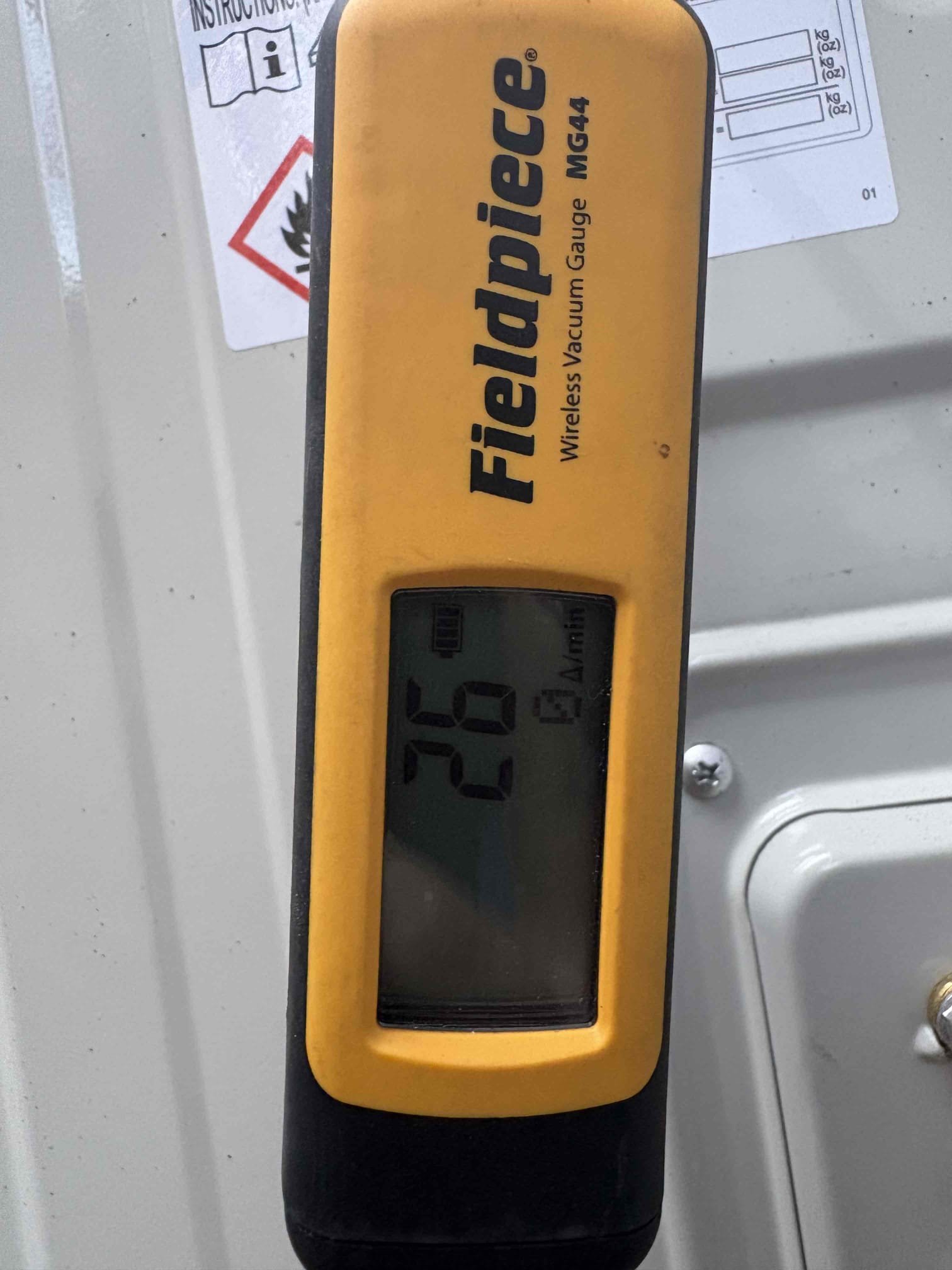 Arrived on scene to finalize a customer installed mini split system. I performed a nitrogen leak test at 450 psi. No leaks were detected. I evacuated the system, performed a nitrogen purge at 500 microns, and vacuumed the system down to below 100 microns. I performed a rise test and confirmed a stable vacuum. I released the refrigerant charge and placed the system into operation. I confirmed proper operation of the system.