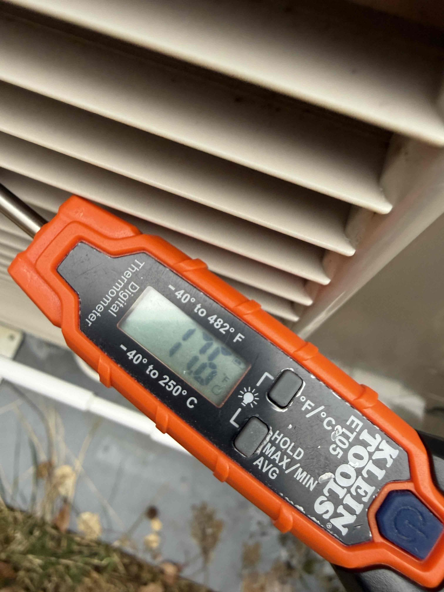 The customer reported that their mini-split was heating properly but would shut off for approximately 10 minutes while the indicator light blinked before resuming operation. I explained that this is normal winter operation, as the outdoor unit periodically enters a defrost cycle.

I tested the discharge air temperature and confirmed that the mini-split is heating as expected. I also verified that the unit is correctly entering defrost mode. All components of the system are operating as they should at this time.