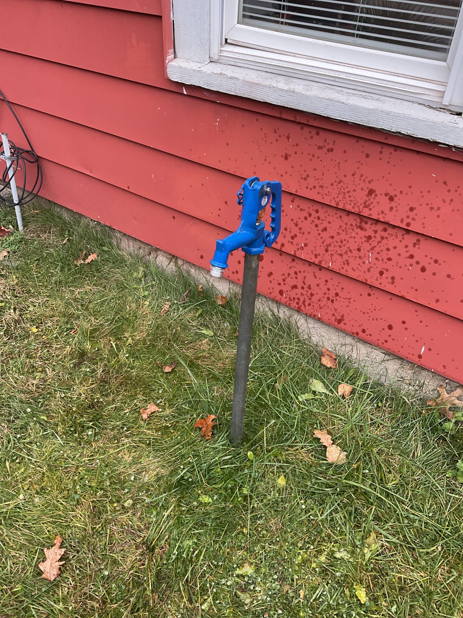Water was turned off at the curb stop using the designated wrench, and the yard hydrant was opened to relieve system pressure. The hydrant head was removed using Free-All to free rust-seized components. The head assembly and plunger rod were taken out, and the end gasket was replaced using the customer-supplied part. The rod was reinstalled, and a new hydrant head with all new components was installed using thread sealant on all threaded connections. The water was restored and the hydrant was tested, confirming proper operation with no leaks at this time.