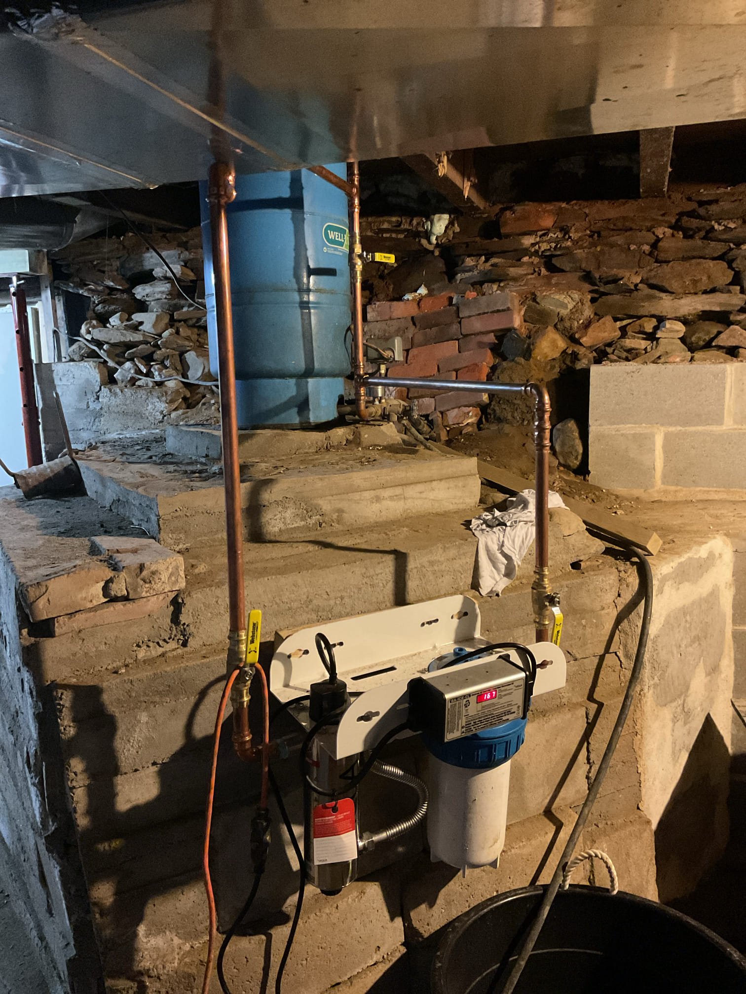 I was called to a home to diagnose a no water issue. After a thorough evaluation, I determined that the 1/2hp control box was the most likely cause. The homeowner opted to try and replace it himself, but I highly recommend replacing the well tank as it appears to be weeping from the inlet 90°.