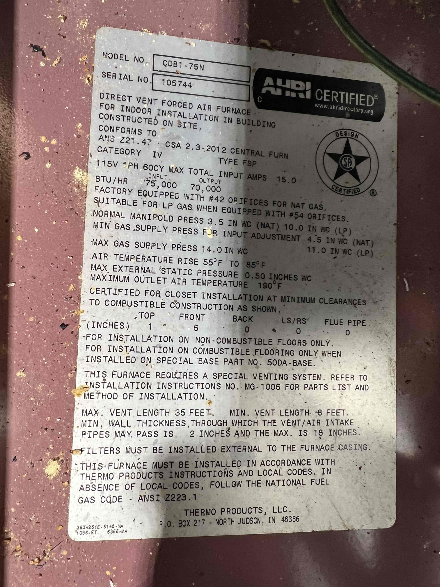 I am a skilled professional that works for a Jerm's Plumbing, Heating & Air company. I recently completed an annual tune-up on a propane furnace. This involved cleaning the burners, heat exchanger, igniter, flame sensor, condensate trap, checking all safety controls, venting, fans, and overall furnace operation, bubble-testing the gas line, and checking carbon monoxide levels. I also verified that the system was operating properly at this time.