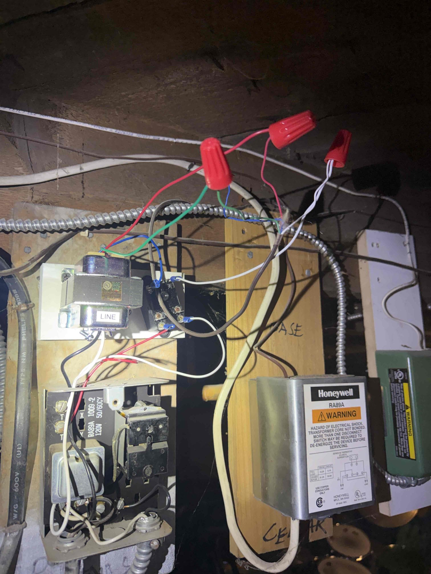 The customer reported that after installing an Ecobee thermostat in the living room, it was not communicating with the boiler. Upon inspection at the relay control, I confirmed that the thermostat was sending a signal to the relay; however, the relay had a broken wire, preventing the circulator from engaging. Each heating zone currently operates on its own older relay.

I recommended replacing the individual outdated relays with a single modern multi-zone relay panel capable of handling all four zones. The customer approved the installation of a new SR504 relay panel, as well as a Fast-Stat system to support the installation of an Ecobee thermostat for the upstairs zone. We will return to complete the installation.

The zone that is currently not operating is located in a room where the customer uses a wood stove, which is providing temporary heat.