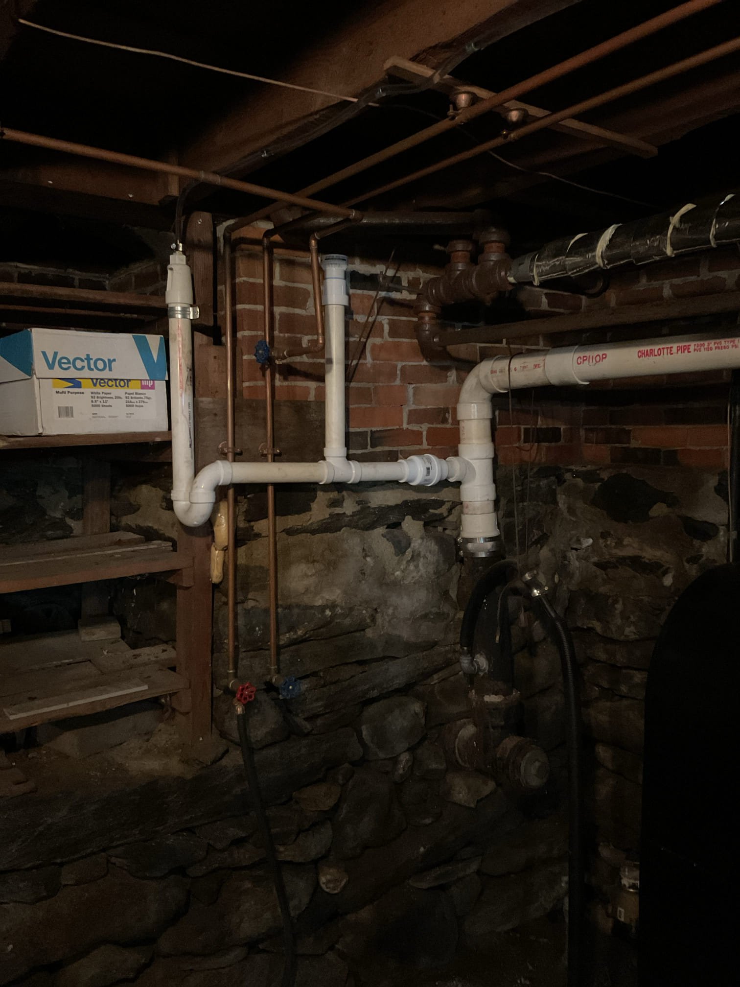 12/1
We found that the existing electric water heater had failed and was no longer supplying reliable hot water. We recommended replacing it with a new 65-gallon hybrid water heater to restore dependable performance and improve the home’s overall energy efficiency.

Upon arrival, we shut off the home’s water supply and drained the existing water heater before removing it. We reset the concrete blocks to create a level base, then set and leveled the new 65-gallon hybrid unit using shims. We installed a new mixing valve, vacuum breaker, and hot and cold shutoff valves. The electrical connection was tied into the existing circuit, upgrading the cover sleeve to liquid-tight conduit to ensure a code-compliant waterproof seal.

Both hot and cold lines were connected to the existing 3/4” copper piping, and the failed gate valve was removed. The water was turned back on and the unit was filled; once full, power was restored and the system was confirmed to be heating properly.

A new condensate
