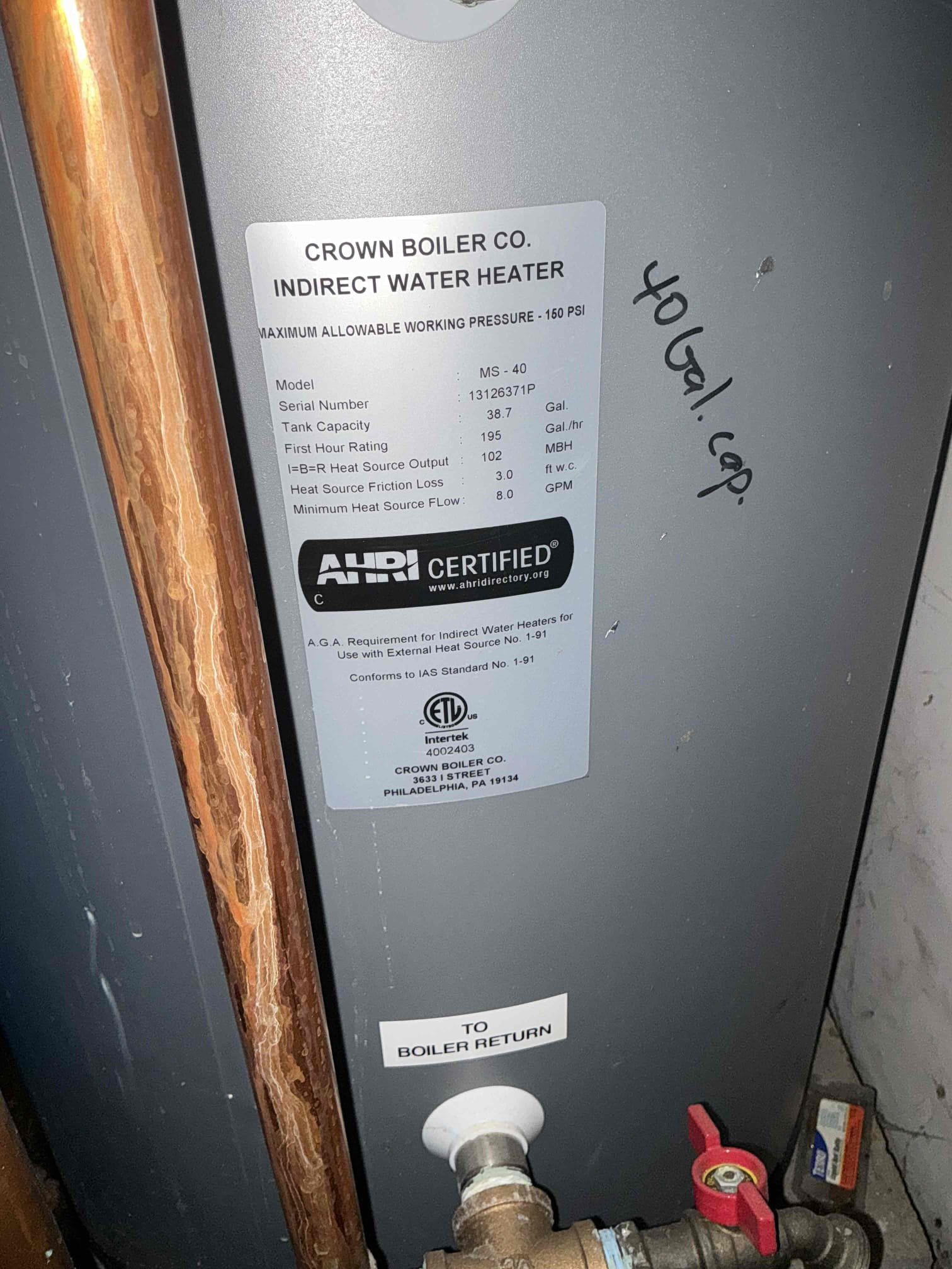 Looked at replacing propane boiler