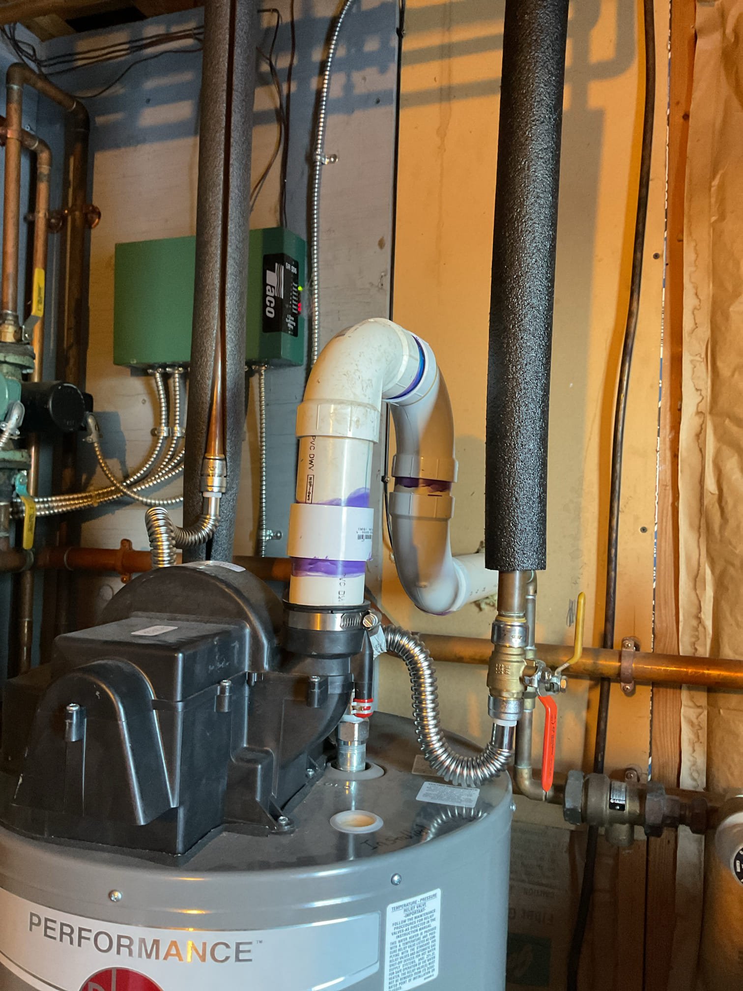 Arrived on site to diagnose insufficient heating and one zone not working. After our initial inspection, we found that the water feeder to the boiler was shut off and was not supplying the boiler with water. The zone that was not operating properly was air bound. We purged the air from the zone and now it is heating properly.

Part of the reason for insufficient heating could also be due to the boxes and furniture blocking the baseboards. There is also no wall between the garage and the living room. This is definitely allowing cold air to infiltrate. Recommended that they try to move some boxes and furniture away from the baseboards to allow more heat to transfer to the space.

The boiler is also from 1987 and mentioned that they should be thinking about replacement soon.