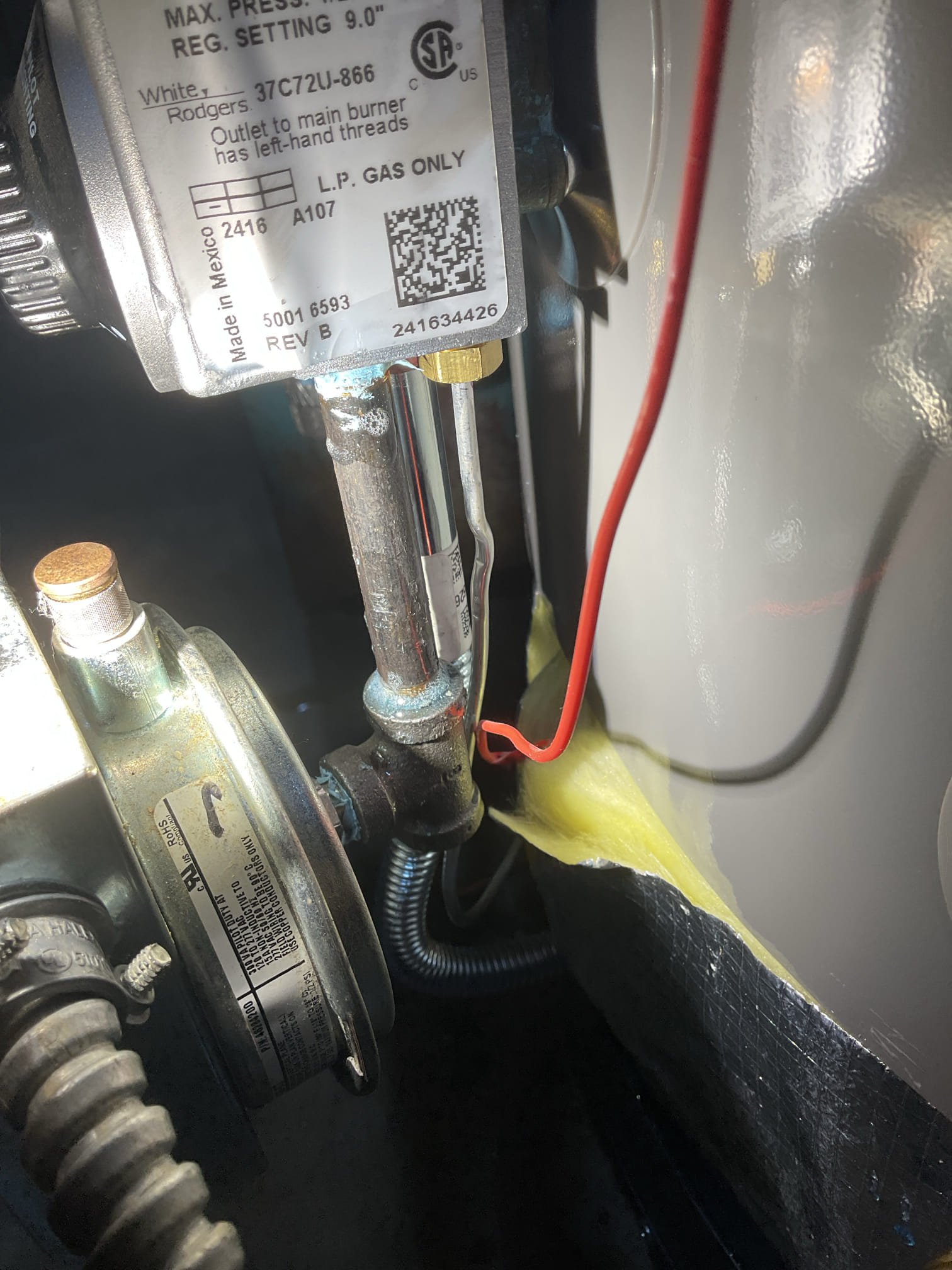 Arrived on site to replace failed water heater. We started by turning off gas supply. We then removed the old tank and installed the new one. We installed a mixing valve which will help with efficiency. We set it to 4.5 on the dial which is around 120 degrees. Gas valve is set to B which is about 140 degrees to prevent legionnaires. We installed new ball valves on both the hot and cold water lines coming off of the water heater. We hooked the fan back up to the gas valve. Hooked up the gas line using the existing flexible copper line. We also installed new venting up to the tee by the chimney. Once tank was set and fully installed, we turned water and gas back on to check for leaks. No leaks present. Purged hot and cold lines of air. System is operating properly and you should have hot water in an hour or so.

Thank you for your business!