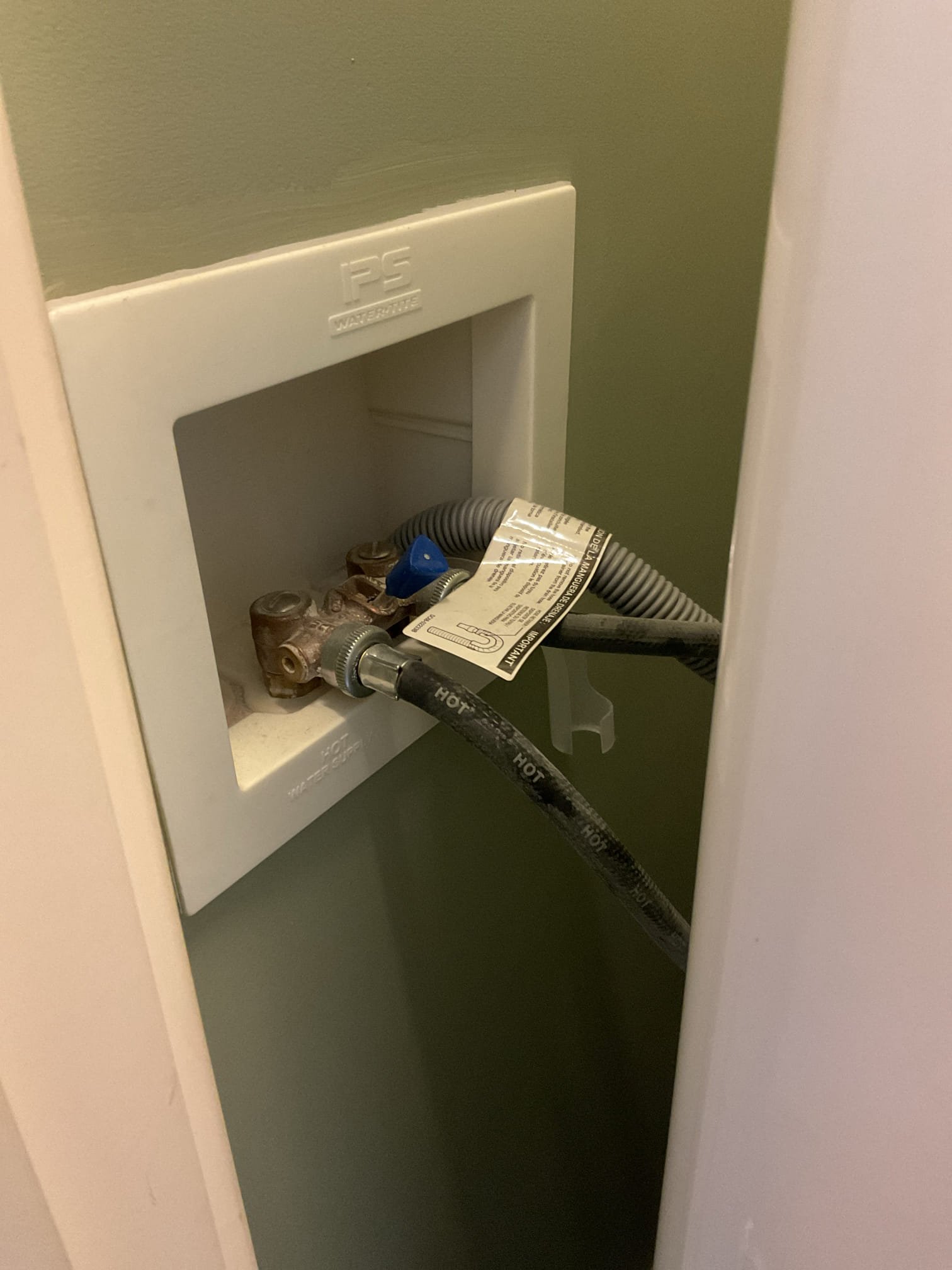 The stops under the kitchen sink had failed to turn off when the homeowner attempted to replace his kitchen faucet and his homeowners insurance wanted his rubber washing machine hoses replaced with metal braided ones. We removed the old stops under his sink, and installed 3 new valves (both hot and cold and a 3rd hot for dishwasher), installed the new faucet, and replaced the washing machine hoses. Tested everything with no leaks present at this time. 