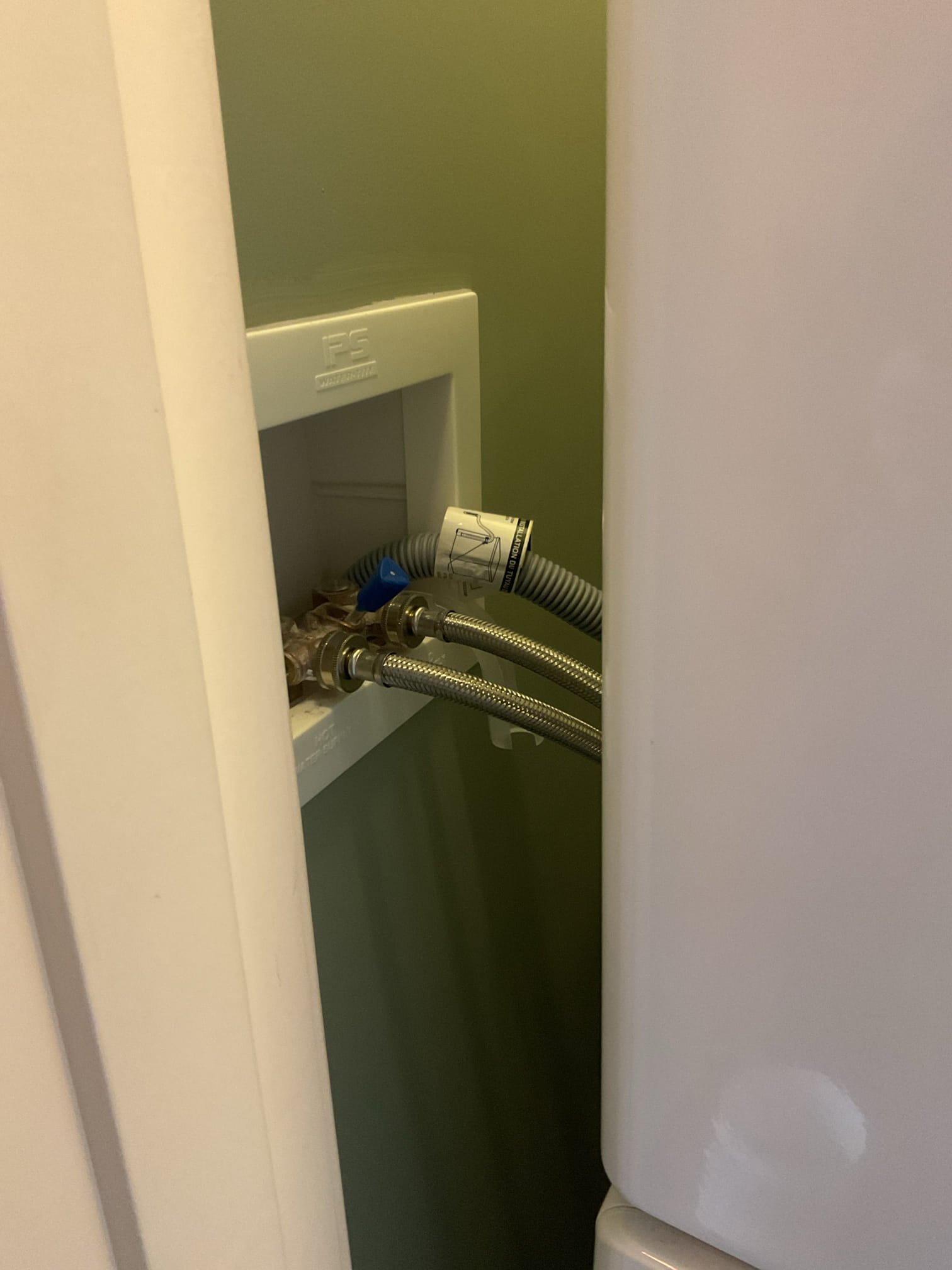 The stops under the kitchen sink had failed to turn off when the homeowner attempted to replace his kitchen faucet and his homeowners insurance wanted his rubber washing machine hoses replaced with metal braided ones. We removed the old stops under his sink, and installed 3 new valves (both hot and cold and a 3rd hot for dishwasher), installed the new faucet, and replaced the washing machine hoses. Tested everything with no leaks present at this time. 