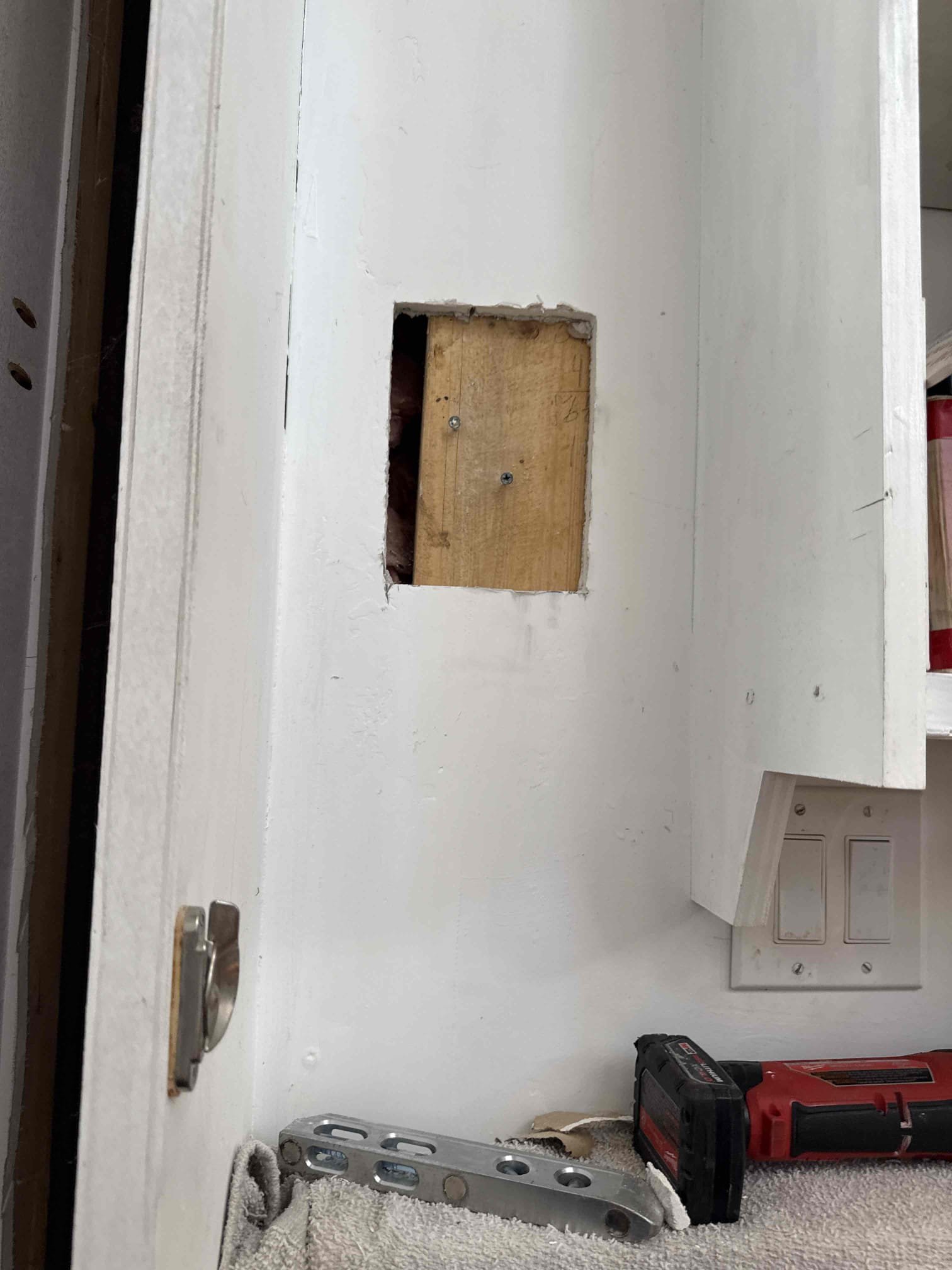 Upon arrival, the customer reported that both the upstairs and downstairs radiators were not heating. I began a full diagnostic of the heating system and identified significant cold air infiltration around the piping entering from the exterior of the building. Accessible openings were insulated; however, a substantial amount of cold air continued to enter the structure.

To further address the issue, I carefully cut multiple access openings in the walls to expose the piping and utilized a heat gun in an attempt to warm the affected areas. The supply piping extends across the ceiling and is currently not fully accessible for complete thawing or insulation.

At this time, it is recommended that the customer have a qualified carpenter open the necessary ceiling and wall areas to ensure full access to the piping and to properly seal the cold air entry points. Once adequate access is established, we can return to fully thaw the piping and provide insulation as desired.

The piping remained 