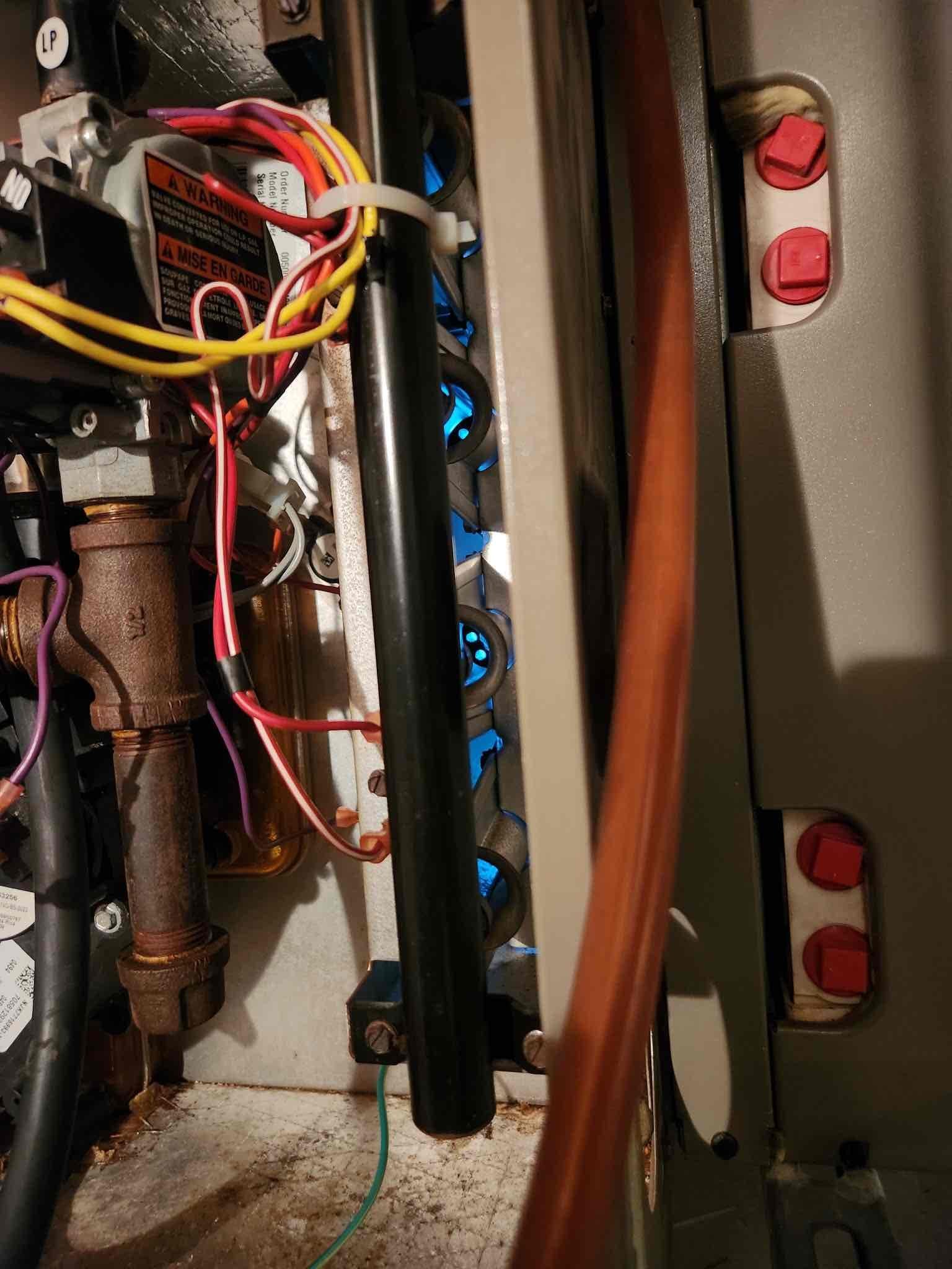 Furnace was not running upon arrival. Attempted to start furnace and did not light. Gas company had replaced .40 pressure switch yesterday. Blew through tube into condensate pan. Furnace lit, cycled power several times and continued to work. Checked incoming and out going gas pressure and was within manufacture specs 8-13 inches of water column. Gas pressure was 10 inches in and 10 inches out. Condensate pan appears to be cracked and leaking condensate on the floor. Recommended replacing the pan. Furnace is operational at this time. 