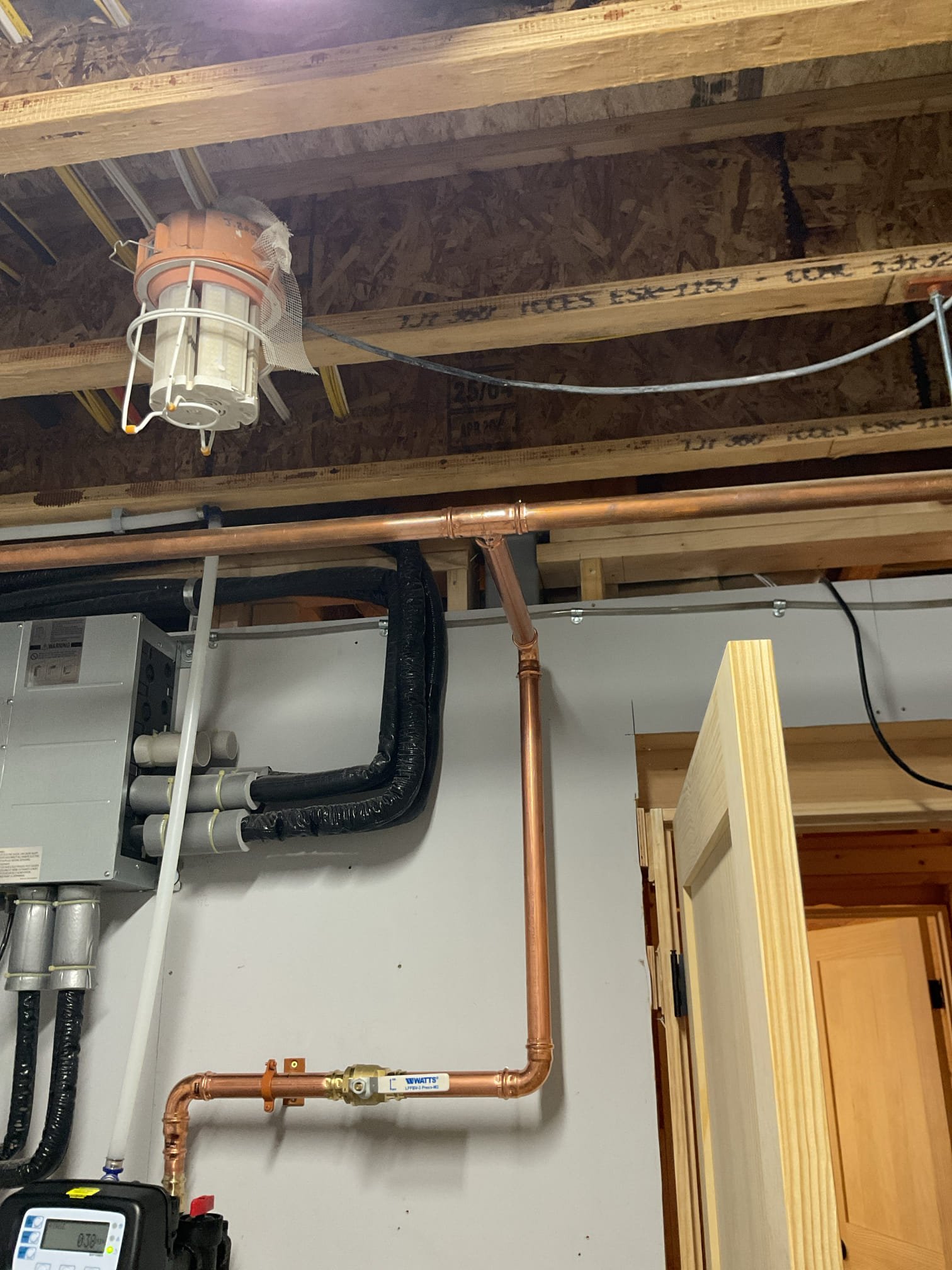 Customer needed a 4x20 sediment filter and softener installed. I cut into the existing 1-1/4” copper pipe and installed a ball valve to act as a bypass for the softener and filter. I then plumbed in the sediment filter with a boiler drain and threeway bypass. I installed the sediment filter and back wash drain in the main drain stack. I also added a 3/4” ball valve between the filter and softener as per the customers request. I capped this line to avoid any accidental flooding. 

I started up the system by bleeding the air out of the media and flushing it. I then set the settings of the system. I set it to 12 grains and a 28 day regen cycle. 

System is working well with no leaks present at time of service. 

Customer would like to pay the invoice via email and would like to get on the schedule for a service next year. 

https://entipur.com/wp-content/uploads/2016/05/Entipur-OwnersManual.pdf