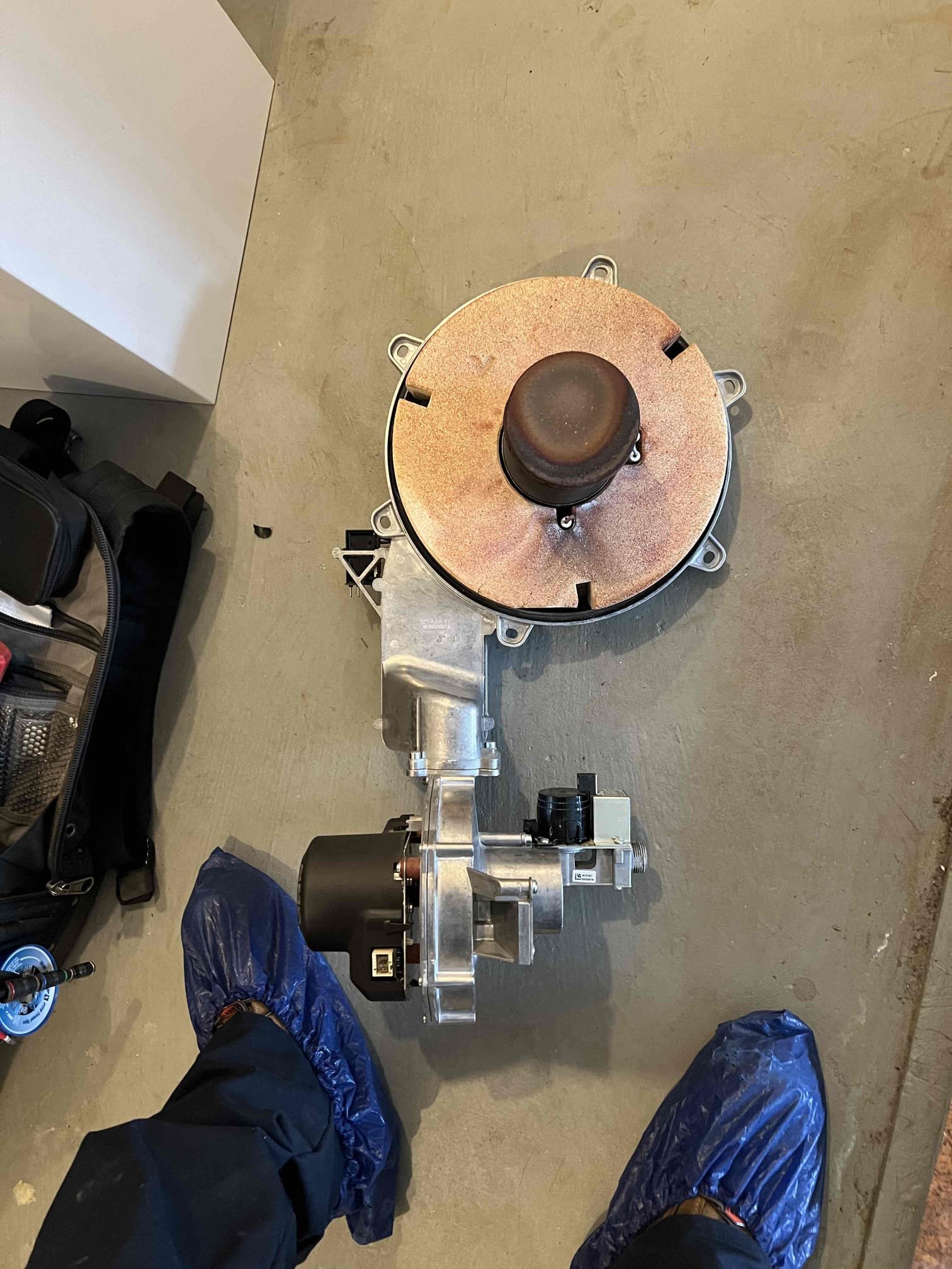 Replaced noisy inducer fan and associated gaskets on a Viessmann propane boiler. Bubble tested gas line and gas valve, no leaks present. Verified operation, system is working properly at this time. 