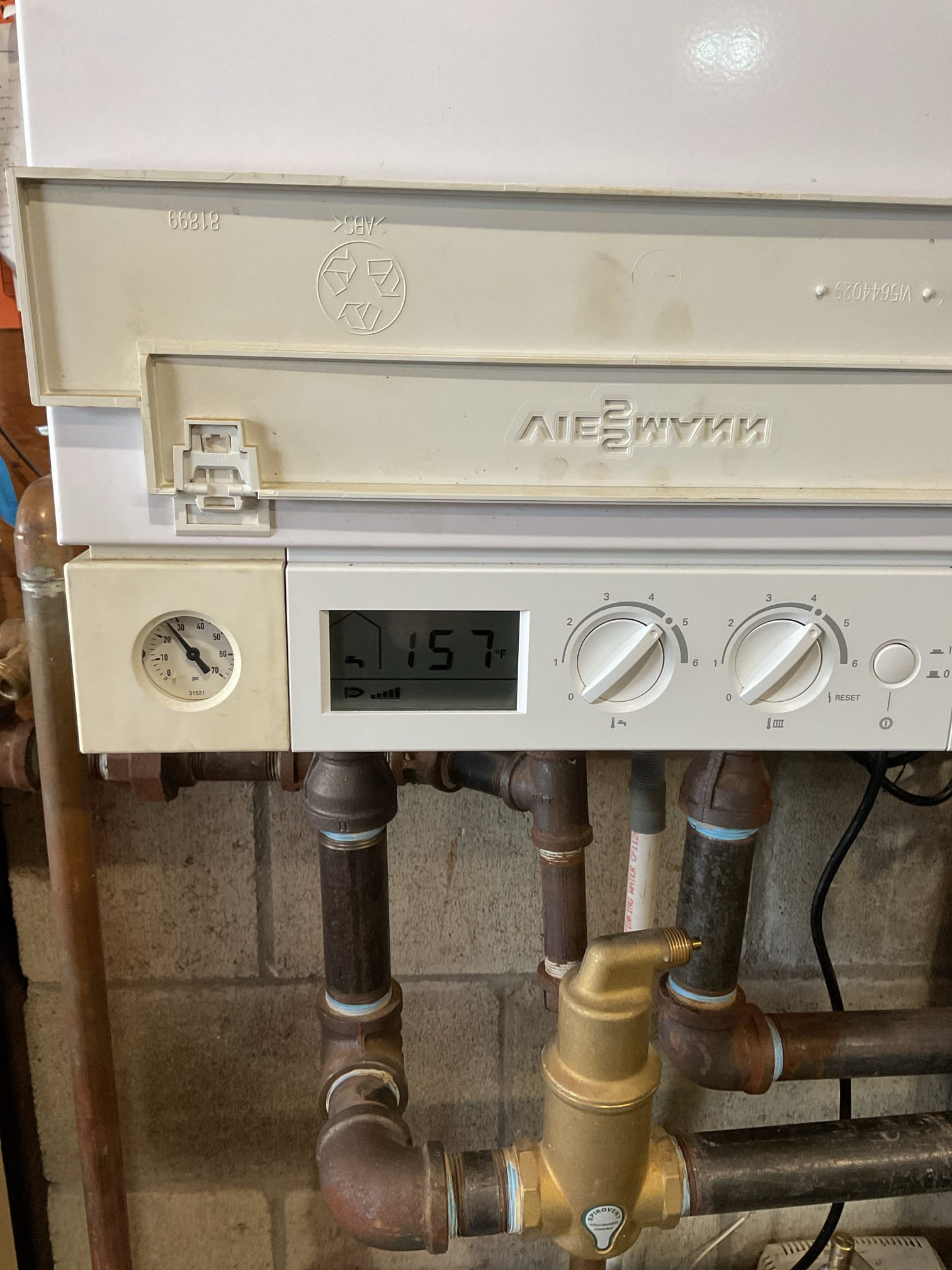 Arrived on site to diagnose no heat on boiler with an F1 error code. Upon inspection, we found that the boiler was only around 10psi. The minimum this boiler calls for is 12psi. Repressurized boiler to around 15psi. Boiler then fired up without any problems. Cycled boiler a couple times and it lit and stayed on each time. No error code present. Boiler seems to be operating properly at this time. If problem ends up coming back we will need to figure out why the boiler system is losing pressure.

Customer would also like an estimate for the cost of a combi boiler. They are interested in either a Viessmann or a Rinnai unit.

Thank you for your business!