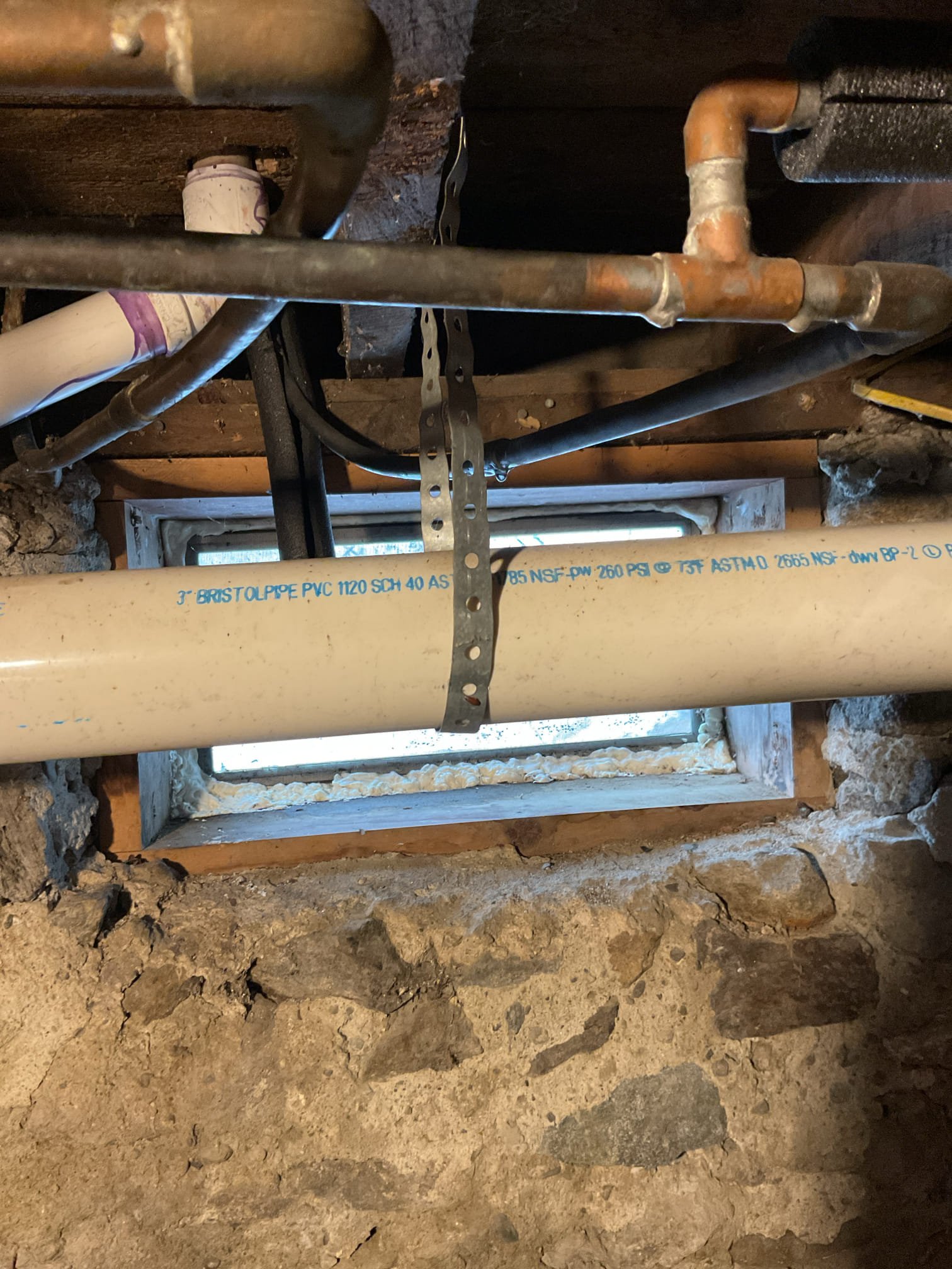 A piece of the copper water line leaking to the kitchen faucet had sprung a leak in the form of a pin hole. To remedy this issue we turned the main water supply off to the house and cut out the section of affected pipe, Installed a new piece of copper with the necessary fittings and turned the water service back on. New fittings were tested for leaks and kitchen faucet tested for proper operation. Everything functioning and no leaks detected at this time 