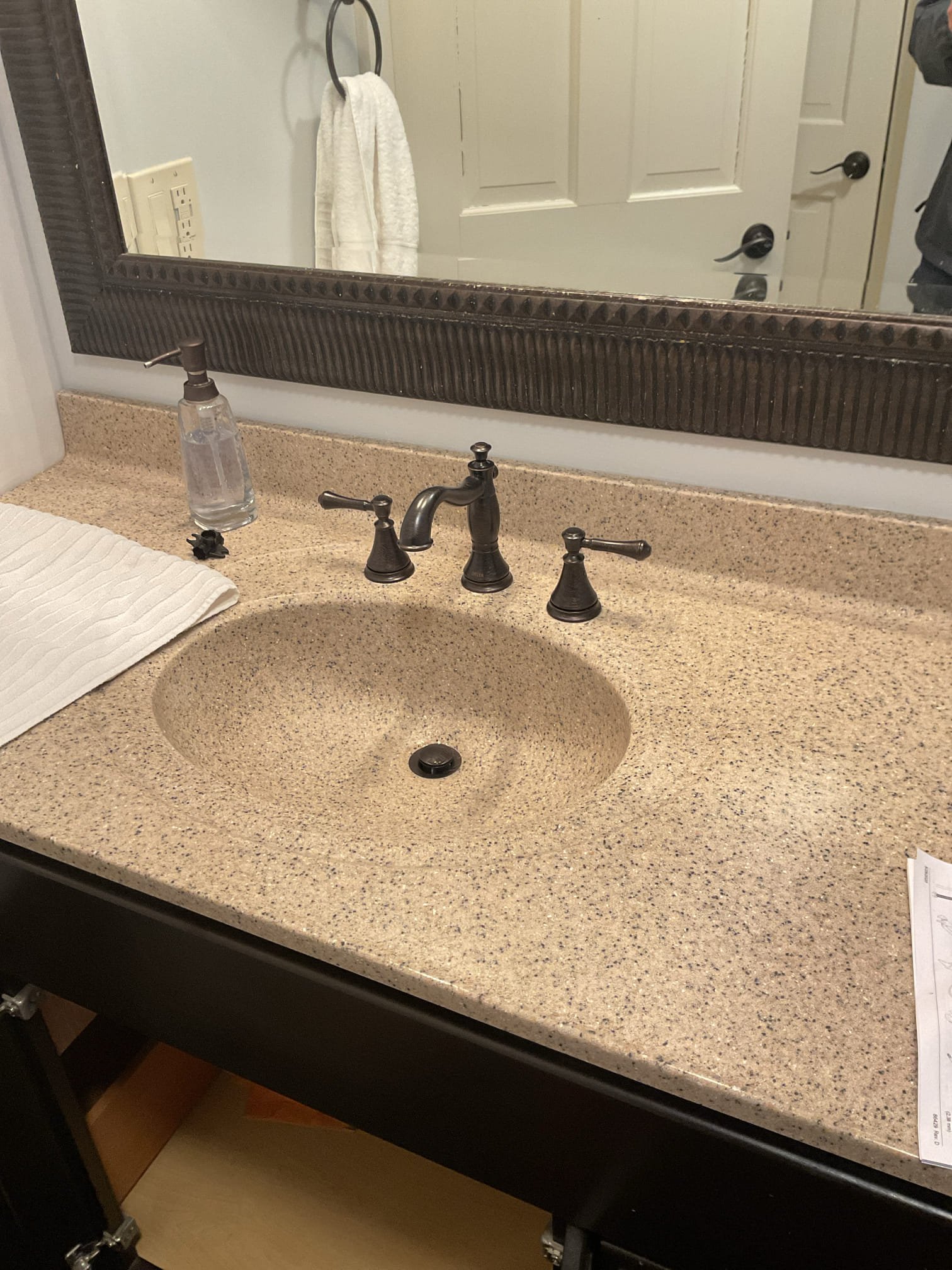 Upon arrival the customer had a cartridge for a kitchen sink, a customer supplied wide spread, and a softener that was not working well. 

I removed and disposed of the old Gerber cartridge and installed the new one. This fixed the existing drip and restored proper function of the faucet. The faucet was almost loose and not straight. I straightened the faucet and tightened the set screws to correct this. 

I then serviced the softener. I first field tested the raw and treated side. I removed the injector and screen and replaced them. I then adjusted the settings to accommodate for the high levels of hardness. I set the softener to 20 grains of hardness and a regen cycle of 10 days from 14. 

Raw field test- PH:7.5 H:18 FE:0 

Treated field test-PH:7.5 H:16 FE:0 

I then removed the old corroded wide spread faucet and pop up assembly. I then installed the new Delta wide spread. I also replaced both braided supply lines with new ones. 

The shutoff valves were both seized up and leaked w