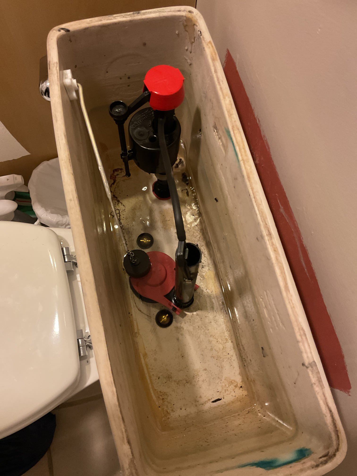 For this job, the toilet fill valve was replaced due to its age and overall condition, and the flush tower was also replaced because it was worn and no longer holding water in the tank. After installation, the toilet was tested through multiple flush cycles to verify proper filling and flushing, with no leaks observed. The customer is ordering the new kitchen faucet and lavatory faucet, which will be installed at a later date. At the time of completion, all serviced components were tested, found to be operating as they should, and no leaks were present.