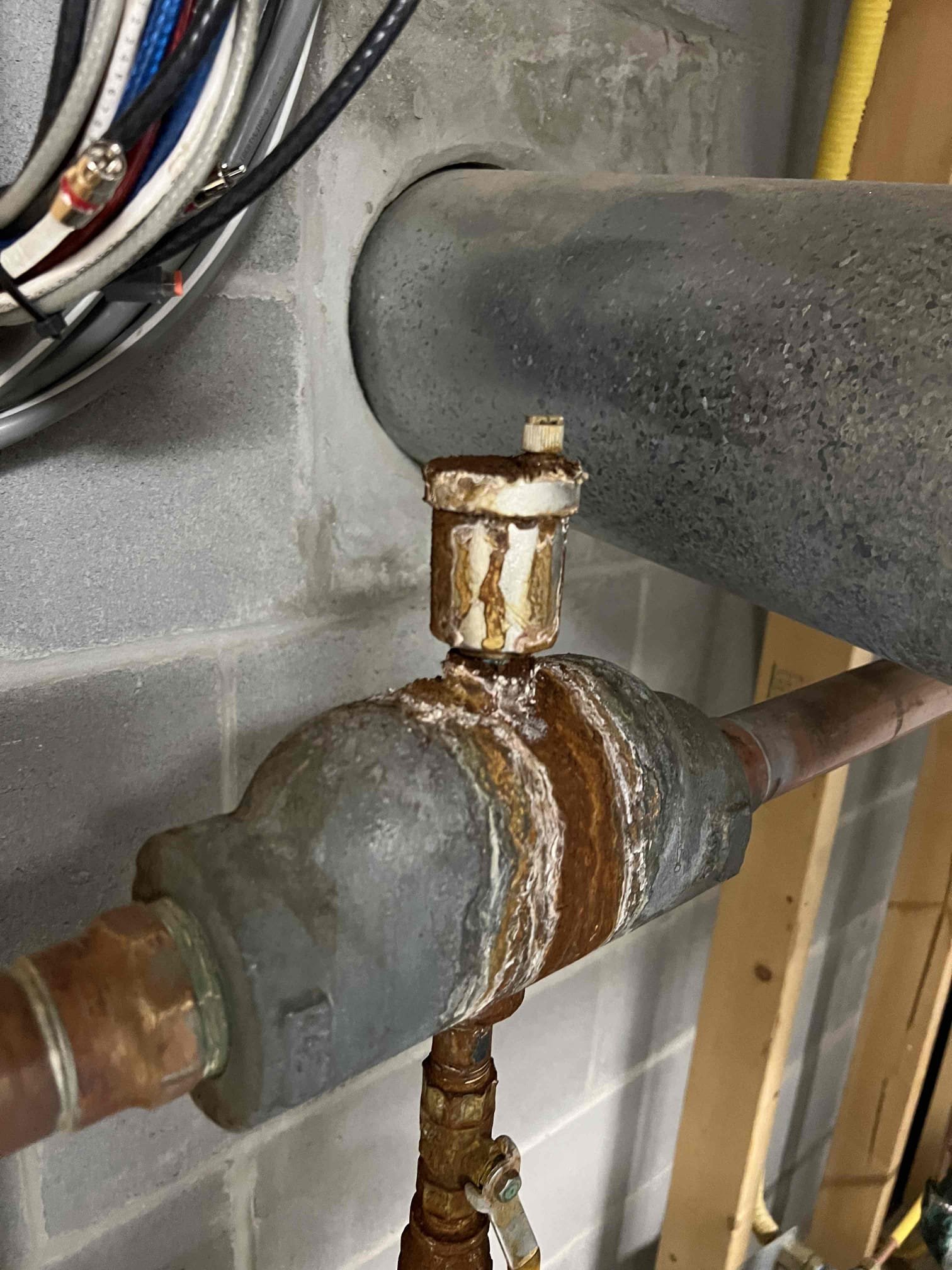 Installed four Aprilaire Wi-Fi thermostats and verified proper operation. All systems are working correctly at this time.

The thermostats will need to be synchronized with the homeowner’s phone using the Aprilaire app. No one was home at the time of installation; the homeowner stated they would reach out to schedule a follow-up appointment if needed.

I recommend performing an annual tune-up, replacing a leaking Hy-Vent on the boiler, and replacing the zone control board on one of the air handlers due to its age. I will provide estimates by Wednesday next week. We also noticed an active roof leak while we were in the attic..