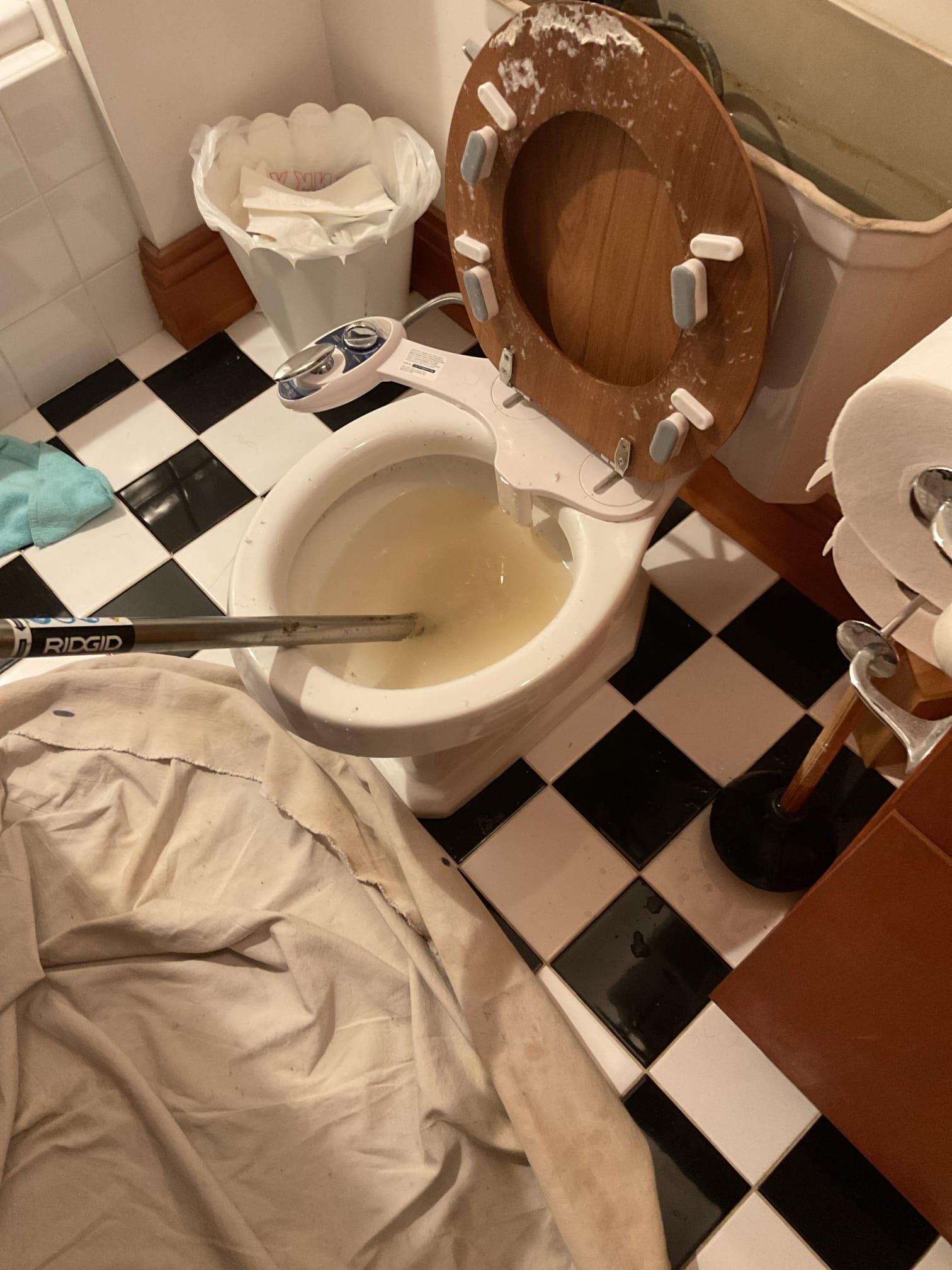 Upon arrival I found the basement toilet was clogged up and backing up. I tested all fixtures to see if the issue was a main drain issue or just with the toilet. All other fixtures were draining fine indicating the issue was with the toilet. 

I augered the toilet until the blockage was cleared. I did several full pass through’s with the auger offer the toilet was flushing again to ensure the toilet was fully cleared. I also flushed a clump of toilet paper to test the toilet. Everything is working well. 

Emailed payment link 