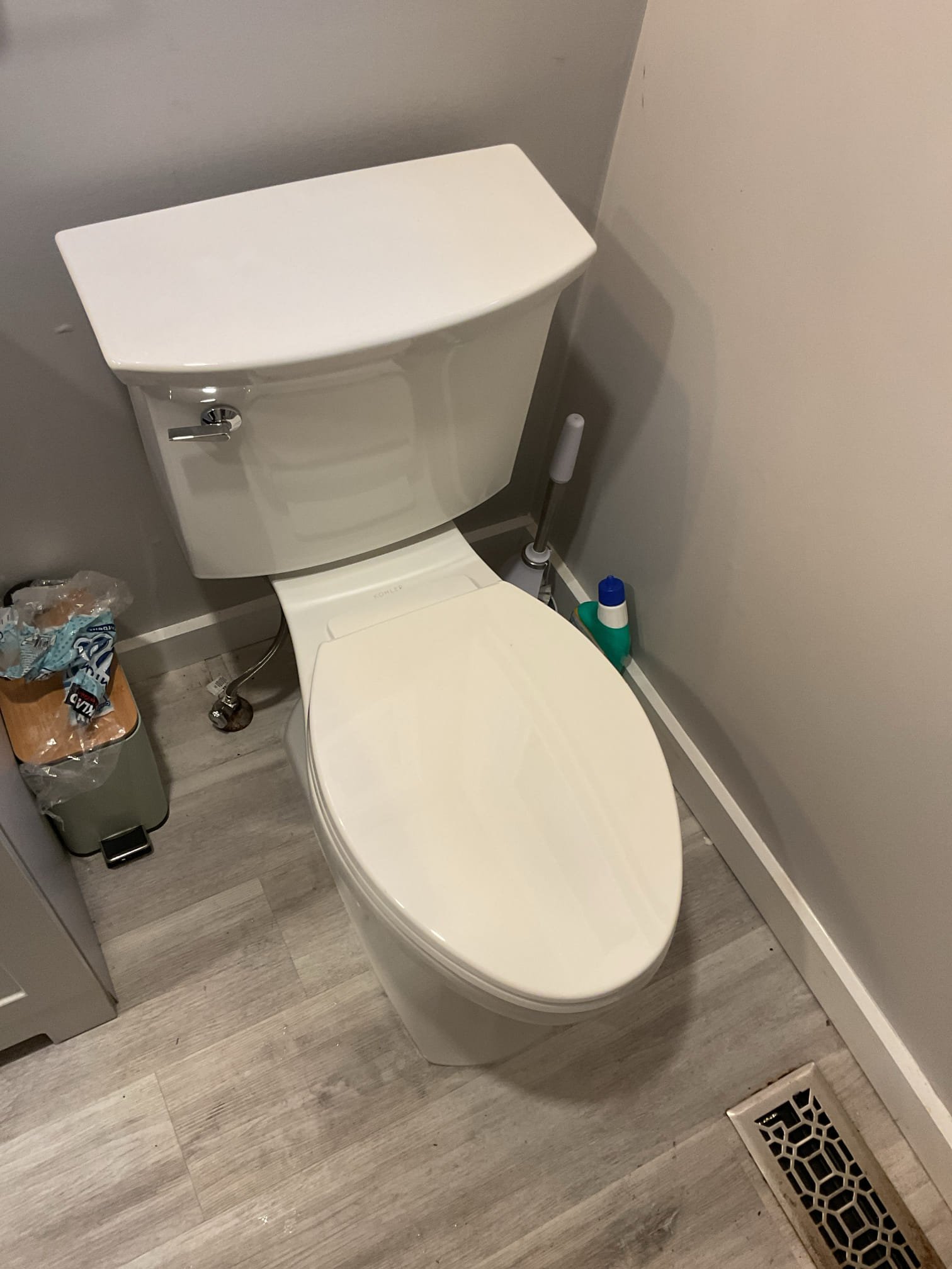 For this job, the existing toilet in the downstairs half bathroom was removed and replaced due to its age and condition. The old toilet was carefully disconnected and properly disposed of. A new toilet was installed using a new wax ring and secure mounting hardware, and the existing water supply was reconnected. All connections were thoroughly secured and checked for leaks. The toilet was flushed and tested multiple times to confirm proper operation, stability, and drainage. All work was completed in accordance with current plumbing standards, and the toilet is functioning as intended. Customer will consider whole house filtration options instead of the reverse osmosis system.