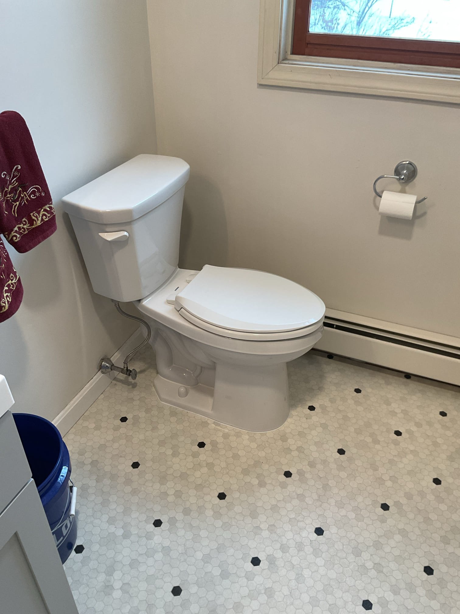 Upon arrival customer had a toilet that was not flushing. Flush tower was broken and not opening. Customer decided to replace the toilet outright. Tech removed the supply line and toilet. Upon pulling the toilet I found that it was rusted and not structurally sound enough to reuse. 

I removed the old flange and replace it with a spacer and a repair flange ring. I mounted the repair flange to the floor and set the toilet. I flushed the toilet repeatedly and found it was working well with no leaks. I the caulked the base of the toilet with clear cure silicone. 