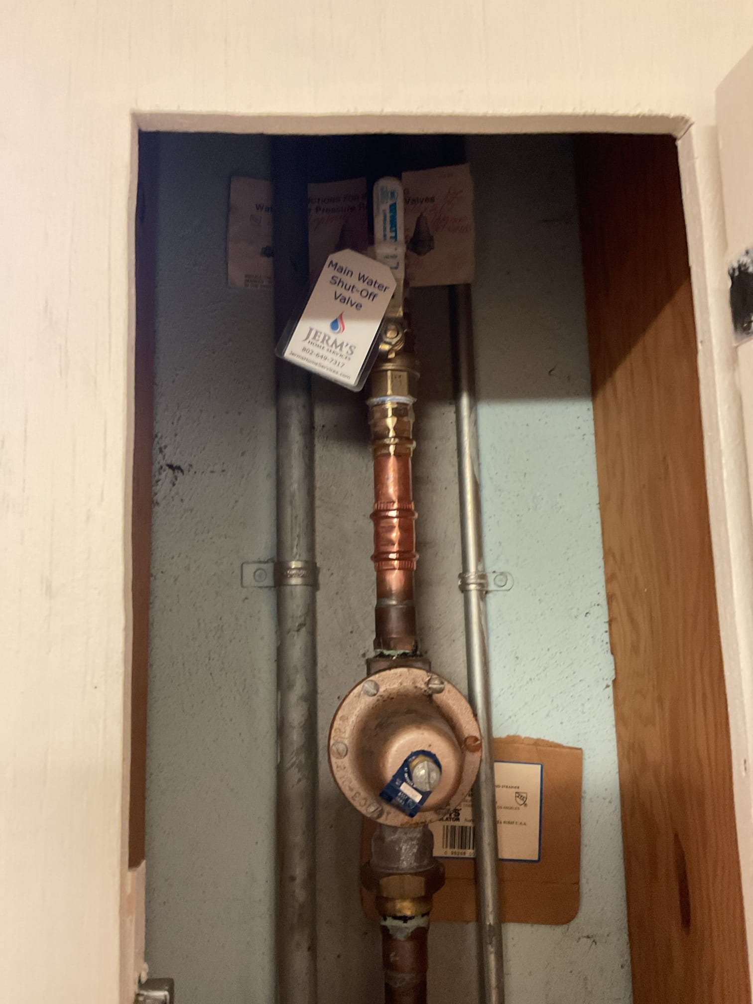 The primary bathroom sink was draining slowly due to a buildup in the drain line. Multiple applications of Thrift drain cleaner were applied and flushed with warm water, successfully clearing the blockage and restoring proper drainage; the sink was tested and confirmed to be draining correctly with improved flow.

The existing 1” main shutoff valve for the building was not operating reliably. The water was shut off and the system drained, a new 1” quarter-turn shutoff valve was installed and clearly labeled for emergency use, then water service was restored and the system was tested with no leaks present at this time.