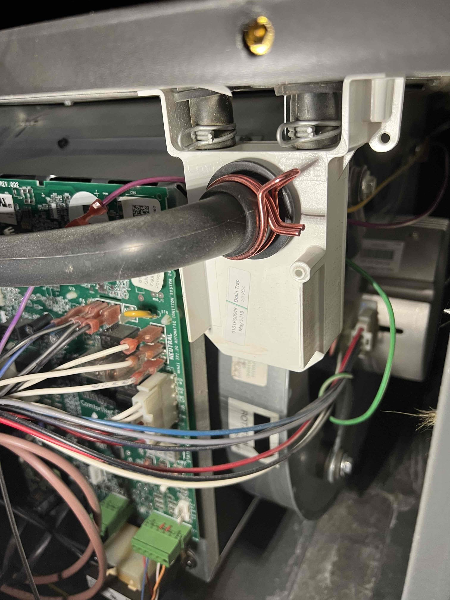 Arrived onsite to investigate a sewer smell. When I talked to the customer they said that the neighborhood has been experiencing a sewer smell, but wanted me to do an annual tune up on the furnace as it hasn’t been done since it was new.

Performed annual tune-up on a Goodman propane furnace. Cleaned the burners, heat exchanger, igniter, flame sensor, neutralizer, condensate trap, and pump. Checked all safety controls, venting, fans, and overall furnace operation, replaced air filter. Bubble-tested the gas line and checked carbon monoxide levels — no leaks detected. Verified operation; system is running properly at this time. 