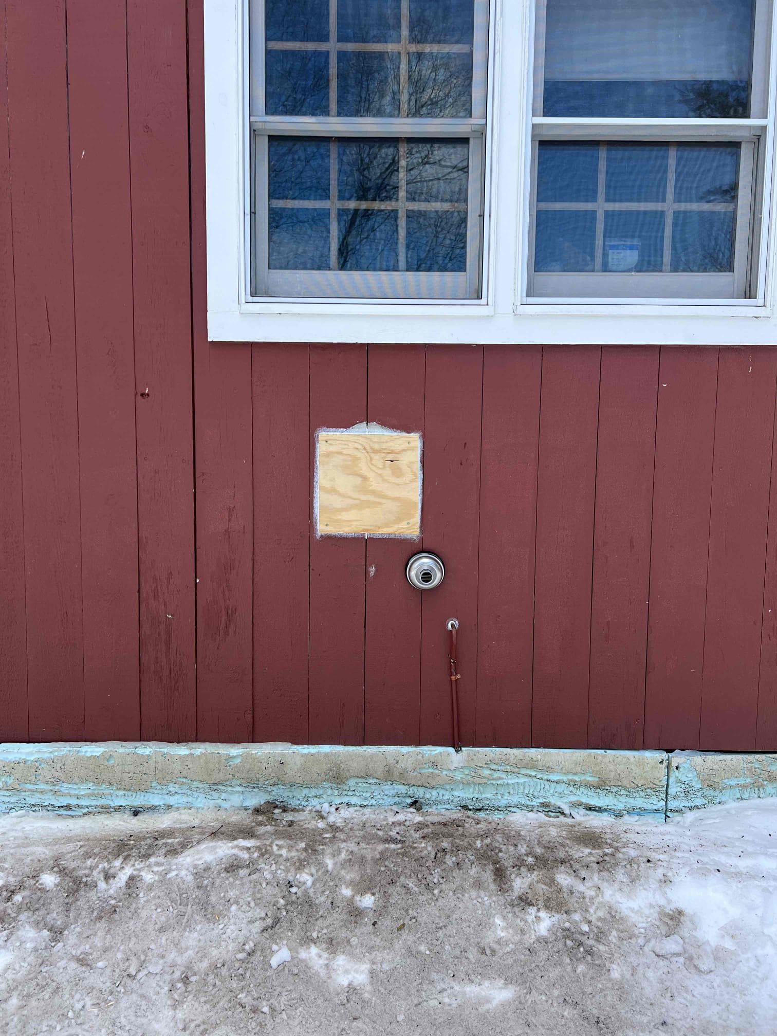 Installed a new Rinnai direct-vent heater with a new sediment trap and gas flex line. Performed a leak check at 8.5 in. w.c. for 3 minutes; no leaks present. Fired the appliance and verified it is operating properly at this time. Removed and disposed of the old Empire heater.