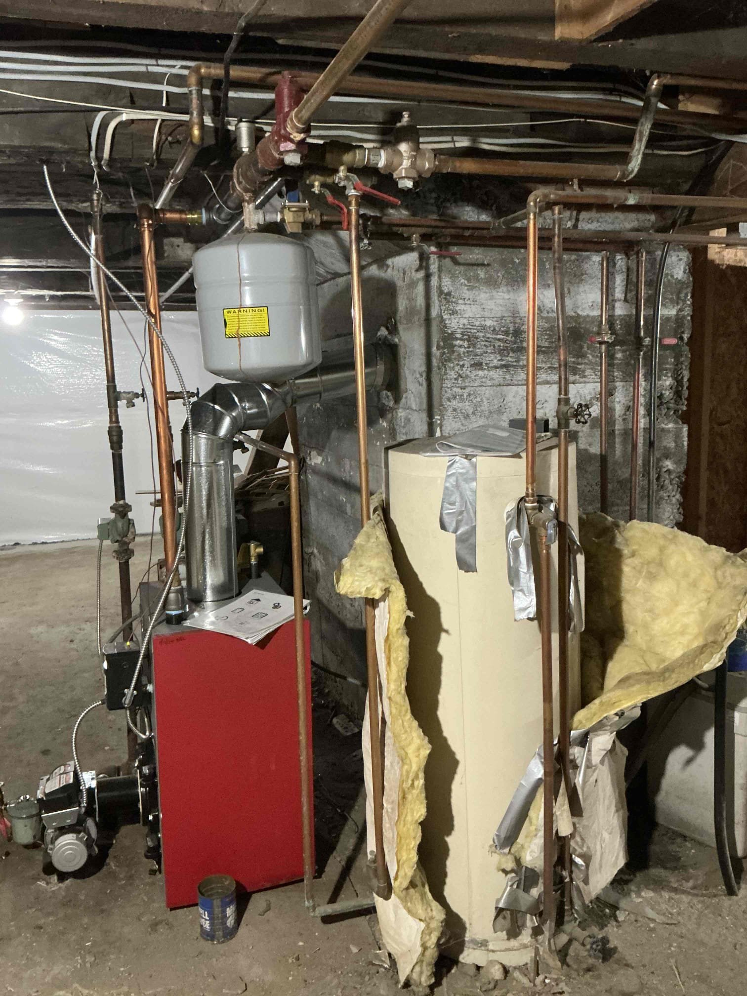 Looked at replacing indirect water heater and boiler supply and return manifolds 