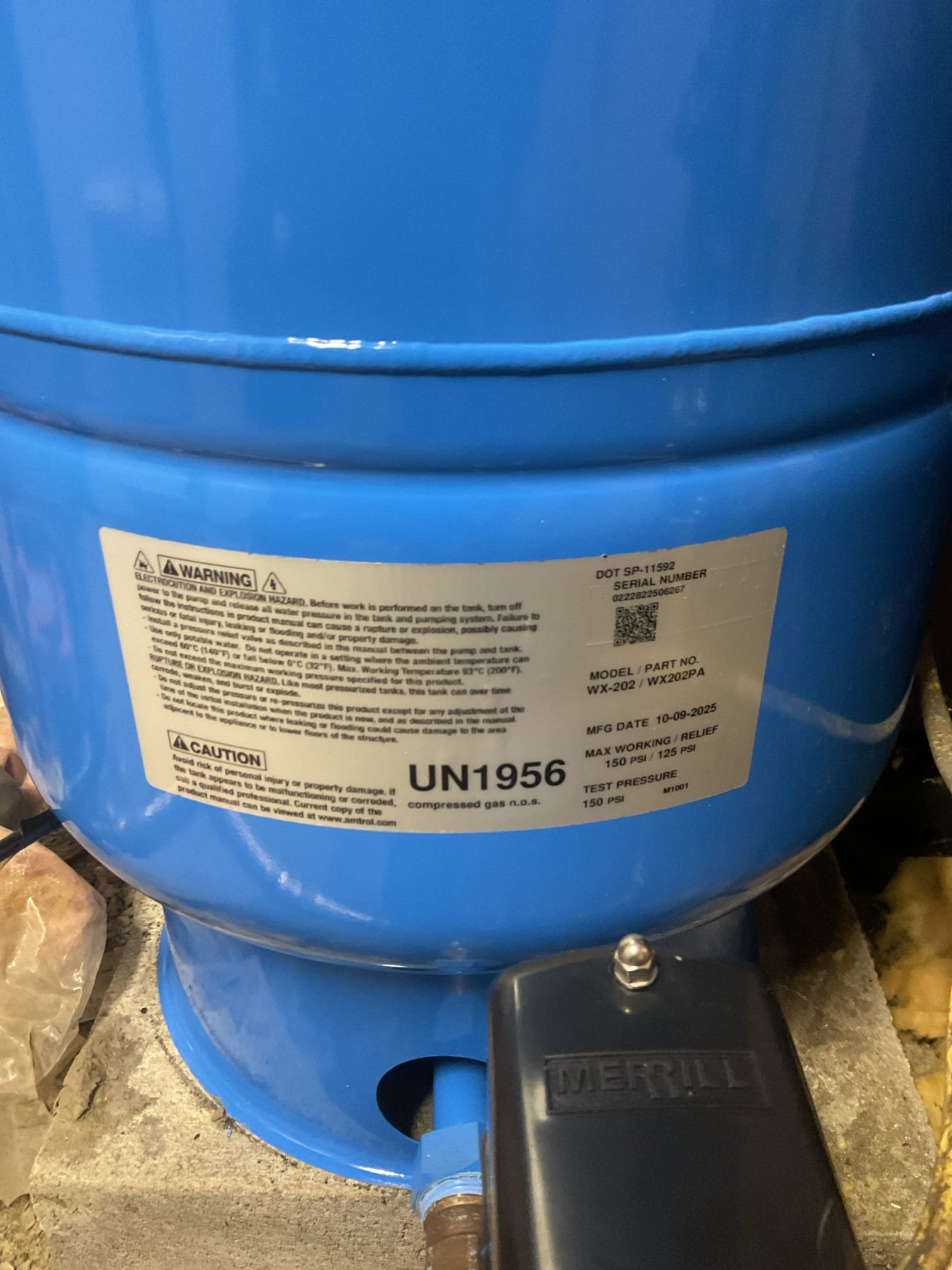 Upon arrival customer had a dishwasher which had previously leaked. I took apart the front plate and found the dishwasher supply connection had cracked and it was very cold under the dishwasher. It also appeared the dishwasher supply line was frozen. I left off the front plate to allow warm air in and left the dishwasher off. 

Upper Valley Appliances (802) 449-7675

Upon inspection there was also a leaking supply line on the hot side of the first floor lavatory and a rusted water logged pressure tank which was causing pulsing in the water. 

I replaced the copper supply line with a braided supply line restoring water to the lav. I then removed and disposed of the old pressure and installed a new 20 gallon well-xtroll pressure tank with a new pressure switch, tank tee, boiler drain, pressure relief valve, and added a check valve. I also installed a 3/4” boiler drain and shutoff to prevent leaks from the old shutoff valve and gate valve boiler drain and to give the home serviceability. 