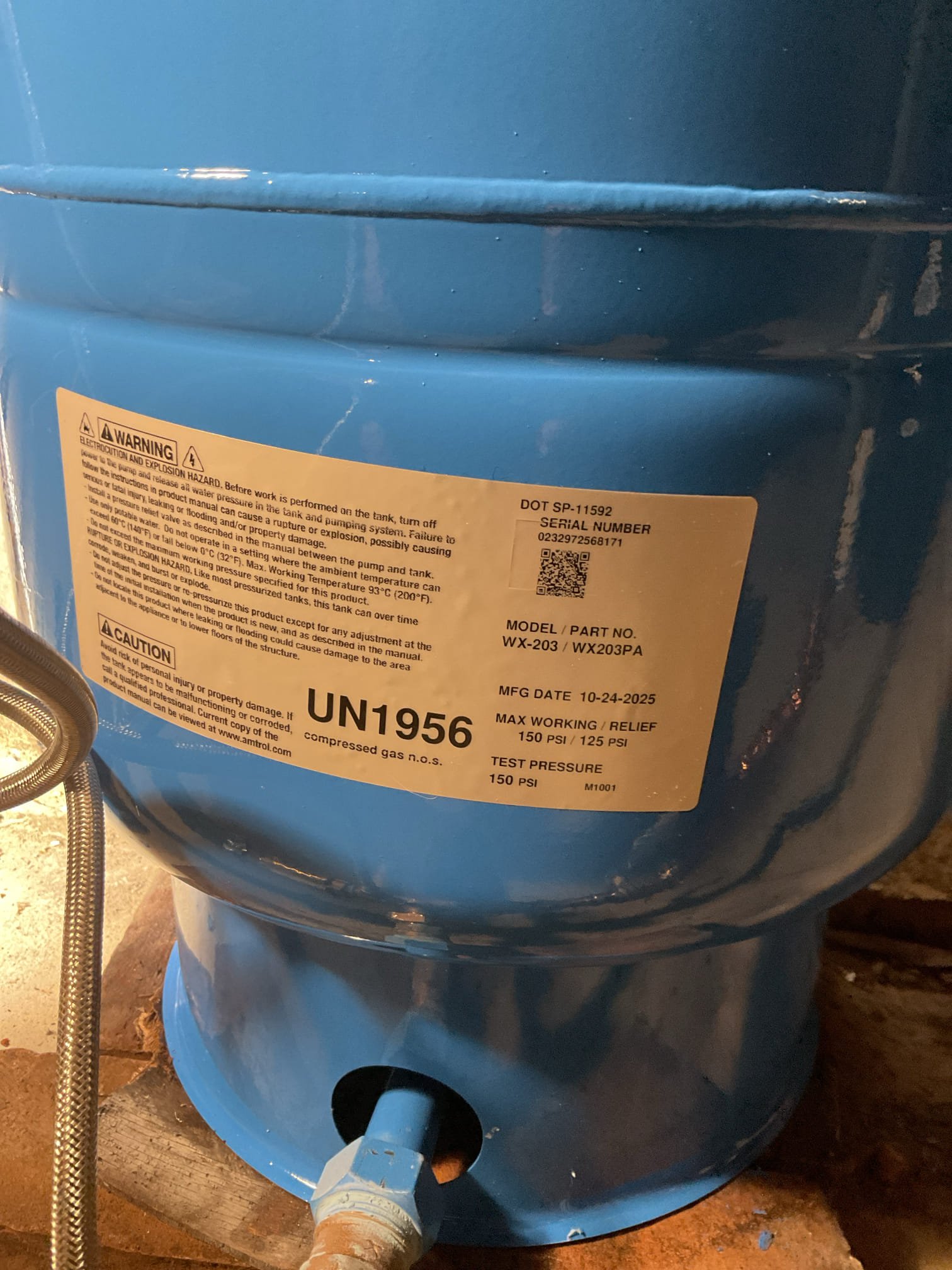 Upon arrival customer had a corroded pressure tank and corroded gate valves I the basement. 

Techs removed and disposed both shutoff valves and pressure tank and installed two more reliable ball valves for the laundry valve and installed a new pressure tank with a tank tee, check valve, pressure switch, and main shutoff. 

Everything is working well at time of install 