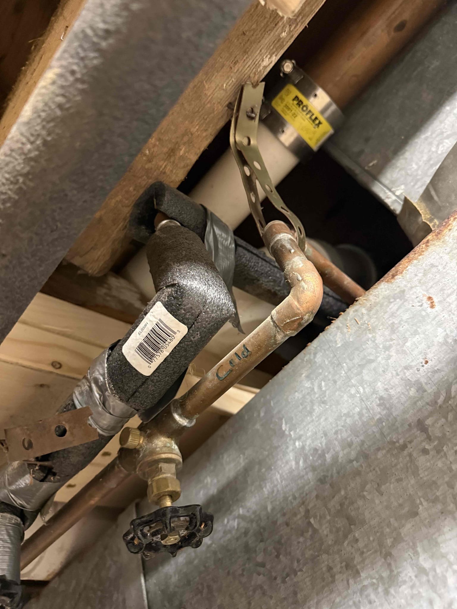 For this job, we removed and replaced the existing 3-inch copper drainage piping due to deteriorated, dry-rotted rubber Fernco couplings. The affected section of the 3-inch copper drain line was cut out and properly transitioned to new 3-inch PVC piping using code-approved fittings. The new PVC drain piping was reconnected to the toilet 90, the existing 2-inch copper drain, the 1-1/4-inch copper drain, and the 1-1/2-inch PVC drain. All drainage piping was reworked to eliminate the use of rubber couplings, ensuring solid, long-lasting connections. All joints were securely fitted, properly supported, and tested to confirm proper drainage and leak-free operation. All work was completed in accordance with current plumbing standards to ensure reliable, professional results.