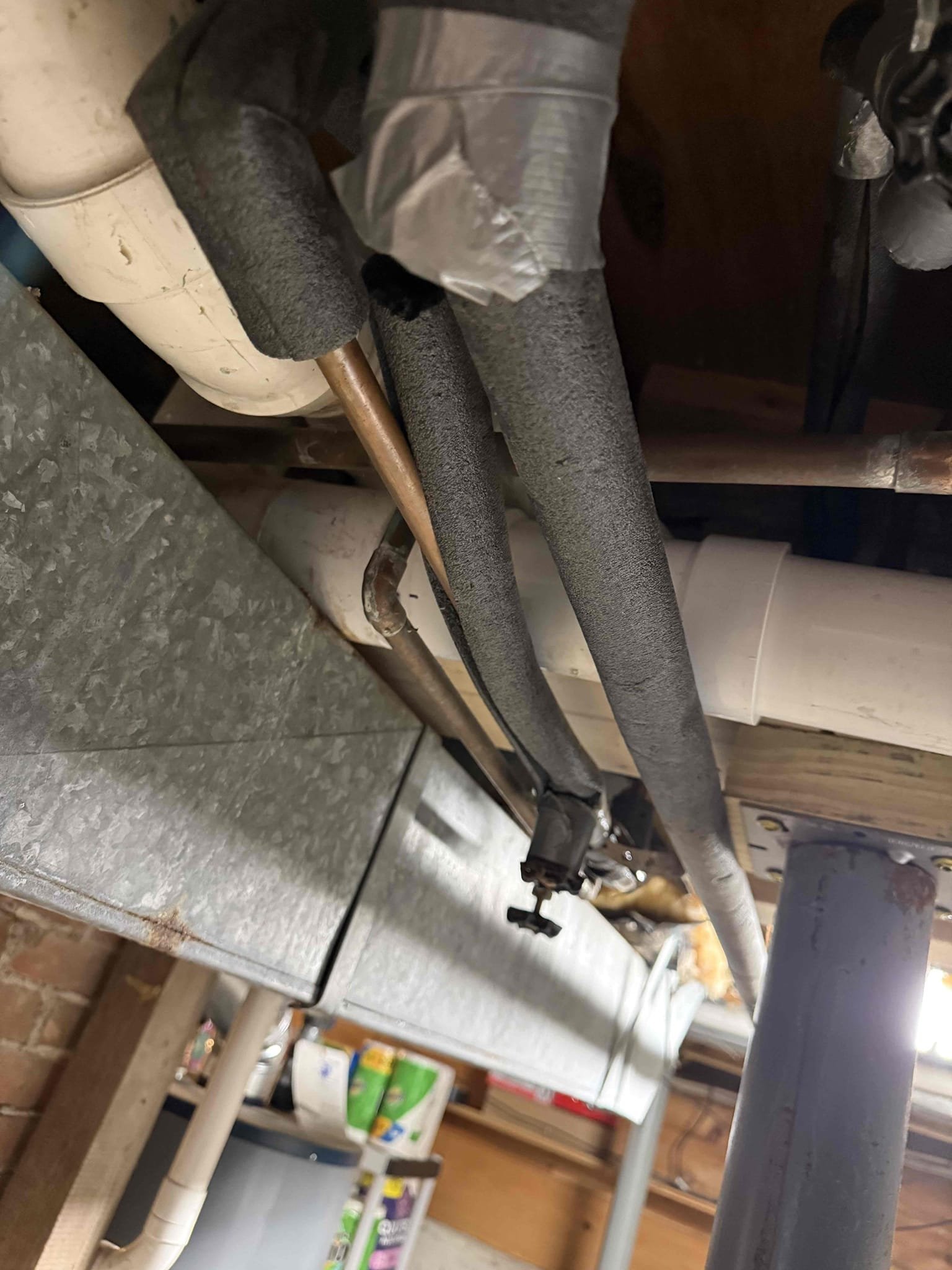 For this job, we removed and replaced the existing 3-inch copper drainage piping due to deteriorated, dry-rotted rubber Fernco couplings. The affected section of the 3-inch copper drain line was cut out and properly transitioned to new 3-inch PVC piping using code-approved fittings. The new PVC drain piping was reconnected to the toilet 90, the existing 2-inch copper drain, the 1-1/4-inch copper drain, and the 1-1/2-inch PVC drain. All drainage piping was reworked to eliminate the use of rubber couplings, ensuring solid, long-lasting connections. All joints were securely fitted, properly supported, and tested to confirm proper drainage and leak-free operation. All work was completed in accordance with current plumbing standards to ensure reliable, professional results.