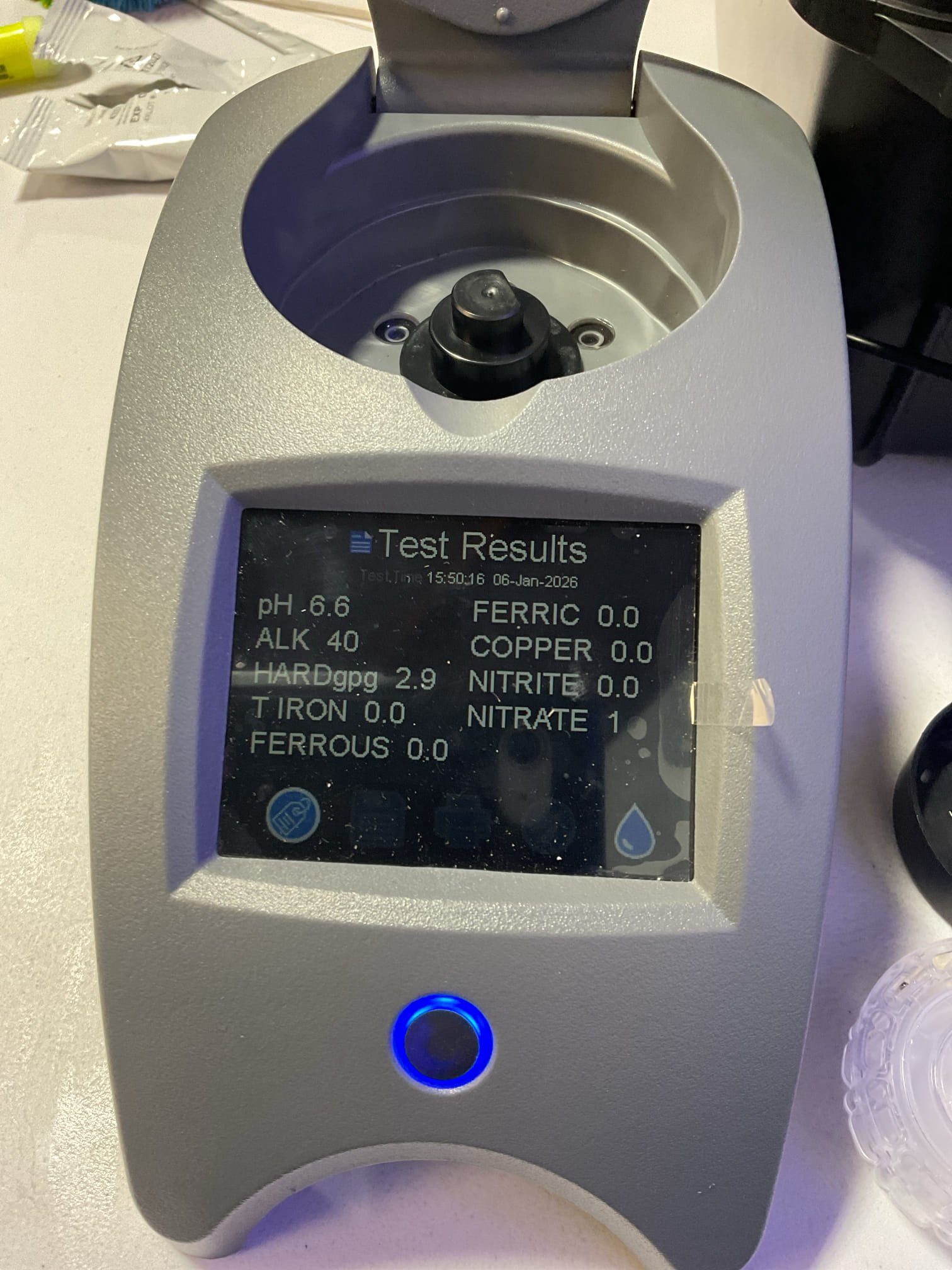 The spin-down sediment filter was found to be improperly supported, placing strain on the system and making maintenance difficult. We recommended installing proper hanger supports and removing the filter screen for cleaning to improve system reliability and ease of future service. The filter was set in bypass and the drain valve opened to relieve system pressure. The housing was carefully removed by hand, the screen rinsed to clear trapped debris, and both screen and housing were reinstalled using silicone lubricant and tightened by hand. The system was returned to service and tested, confirming proper operation with no leaks.

During this visit, we also inspected the water quality equipment. The water softener and acid neutralizer were both approximately 18 years old, exceeding their effective service life, and the water softener showed a minor leak at the top of the unit. Replacement of both units is recommended. Additionally, the pressure tank, original to the home (1994), showed co