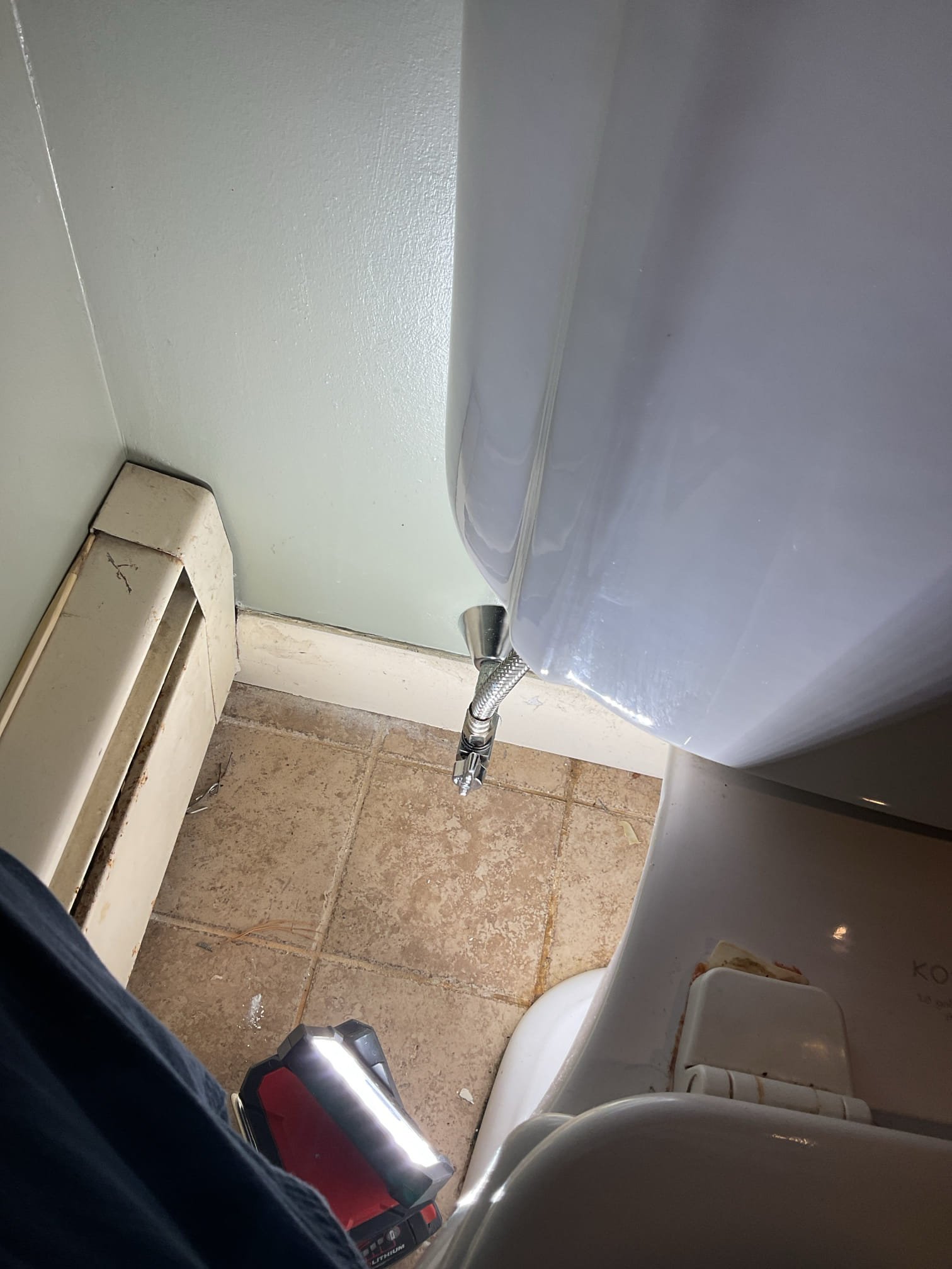 Customer has three shutoff valves that are stuck closed or will not fully close due to age. 

I removed the hot and cold shutoffs by unthreading the, from the nipples. I then cleaned the threads and retapped and pasted them and installed new 1/4 turn shutoffs. 

I repeated this process at the toilet shutoff and replaced the escutcheon and supply line for increased reliability and improved aesthetics. 

Everything is working well with no leaks at time of service. 