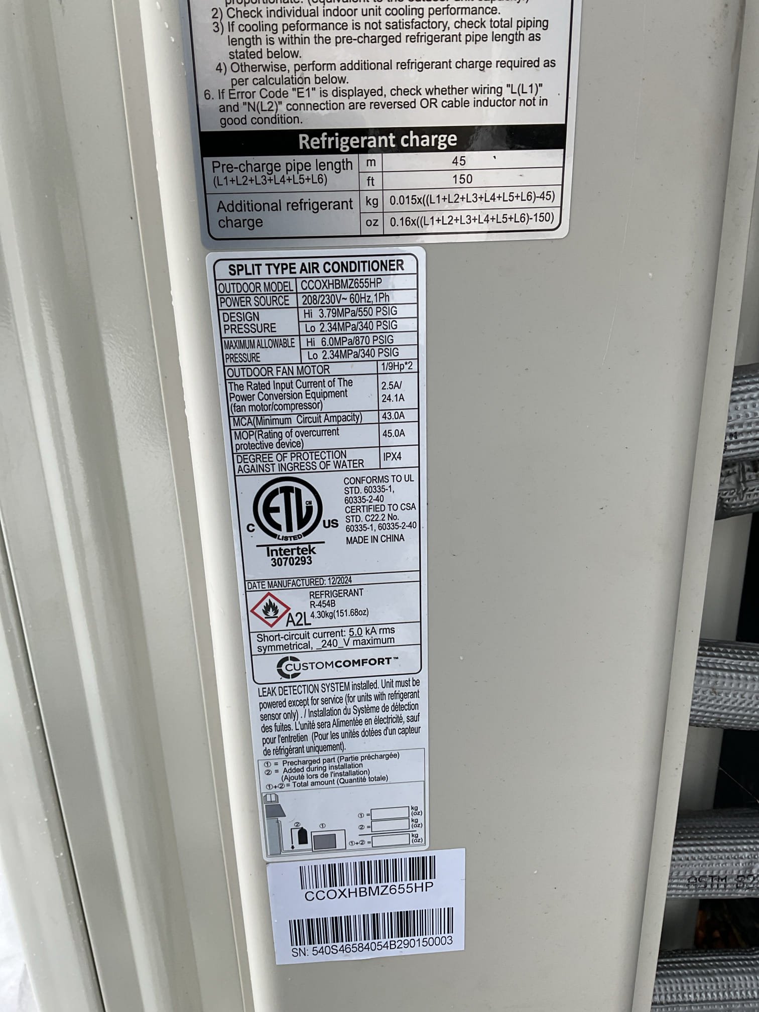 Arrived to a PC04 error displayed on the living room wall unit. PC 04 error displayed is listed as Inverter compressor drive error. Tested wiring to compressor and found readings consistent with a failed compressor. Reached out to Granite Group tech support and are waiting to hear back. We will reach back out to you when we have more information.

Thank you for your patience.