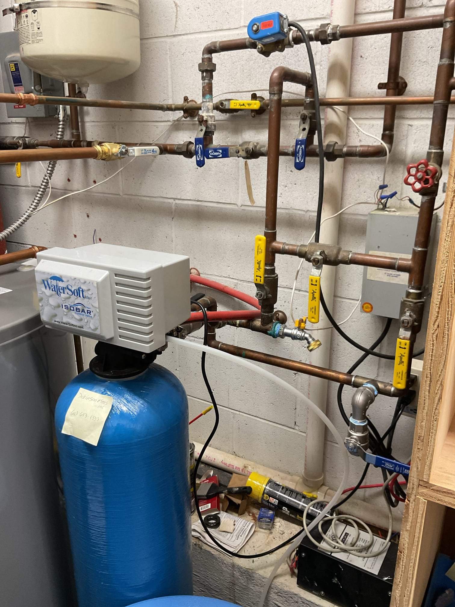 Treated H:1 PH: 8 FE:0 

Raw: H:36 PH:7.5 FE:0


36 hardness at fixtures 

Upon arrival customers had been experiencing water quality issues which in turn would cause damage to their instruments. Customer stated that they had not had the system serviced and were unsure of the installation date. 

I tested from the pre and post test ports installed with the system and found that while the water quality was not perfect on the treated side the hardness and PH were not extremely bad. I found that the hardness was very high on the raw side AND at the fixtures.

I inspected the plumbing and found that the bypass for a solenoid shutoff had been left open, which in turn bypassed the softener allowing untreated water into the plumbing. I closed the bypass and verified that they still had water. 

Moving forward I recommend leaving the bypass of the solenoid and softener open followed by the service of the softener at an appropriate time to see if this improves the water quality. 

I took a raw 