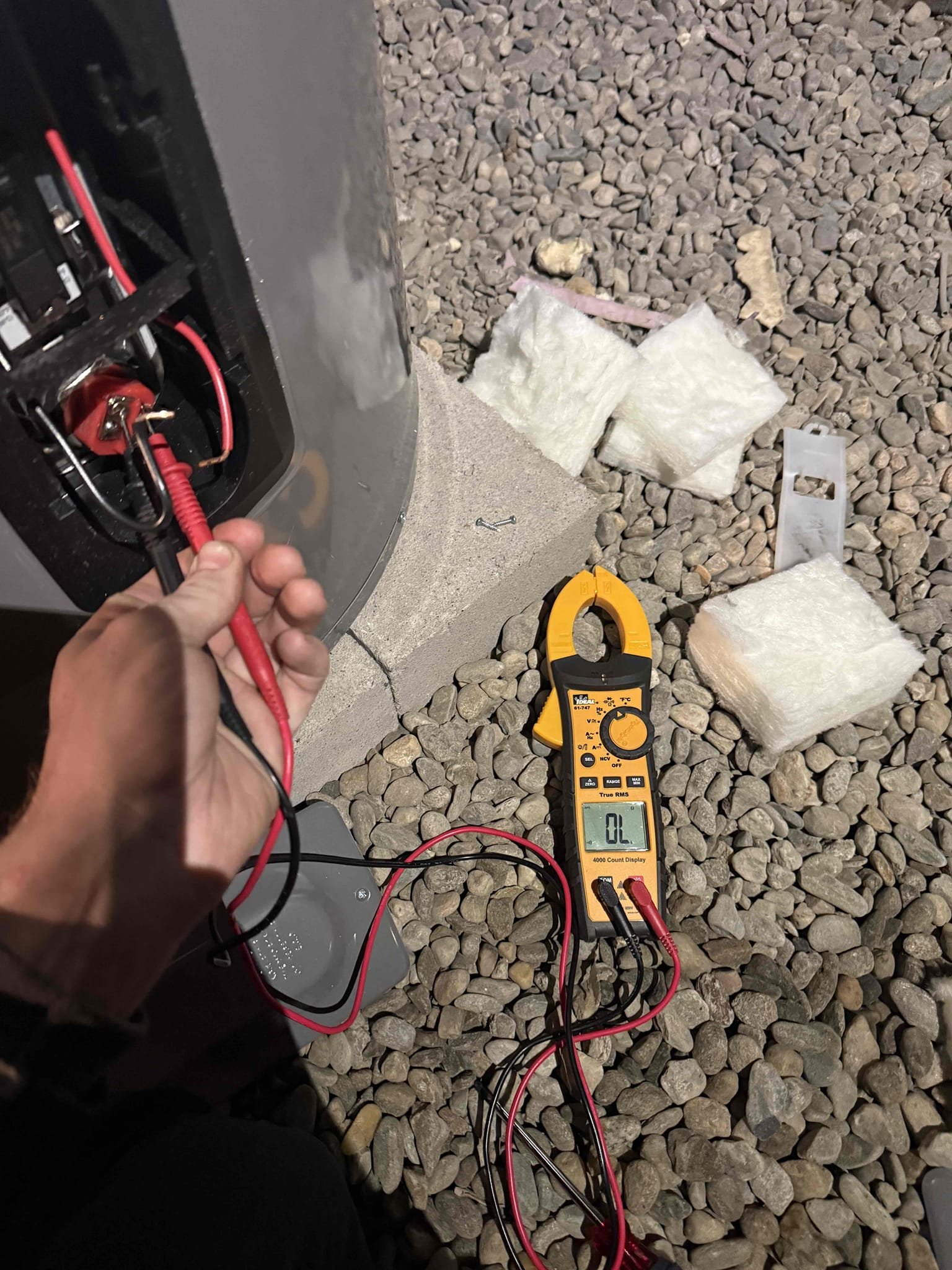 The customer reported a lack of hot water after recently installing a new water heater. The homeowner stated that when the breaker was reset, it would trip again shortly afterward.

Upon arrival, I reset the breaker and confirmed that it immediately tripped. I removed the access covers and checked the resistance of the heating elements. The upper element tested at 15.2 ohms, while the lower element tested open (OL). A ground check was performed on the lower element, and no continuity to ground was found.

I contacted Rheem Technical Support to review the findings. Based on the diagnostics, they advised that both the upper and lower heating elements will be sent to the customer under warranty.

The customer will notify us once the replacement elements arrive so installation can be scheduled. The system was left powered off at this time.