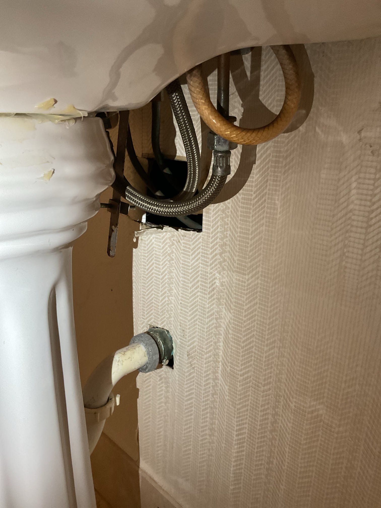 For this job, we drained the home’s water system and removed the existing flexible hose connected to the toilet stop. A new copper water line was properly stubbed out, and a new shut-off valve was installed to ensure reliable operation and long-term durability. During the process, we discovered acorns blocking the house connection, along with four additional acorns lodged in the water line. All obstructions were cleared, restoring proper water flow. The toilet supply was hard piped, and the toilet is now working as it should. Upon completion, the system was tested to verify proper operation and confirm there are no leaks. A return visit will be required to rework the lavatory supply lines due to a kink in the cold-water line; a separate estimate for this work will be sent via email.