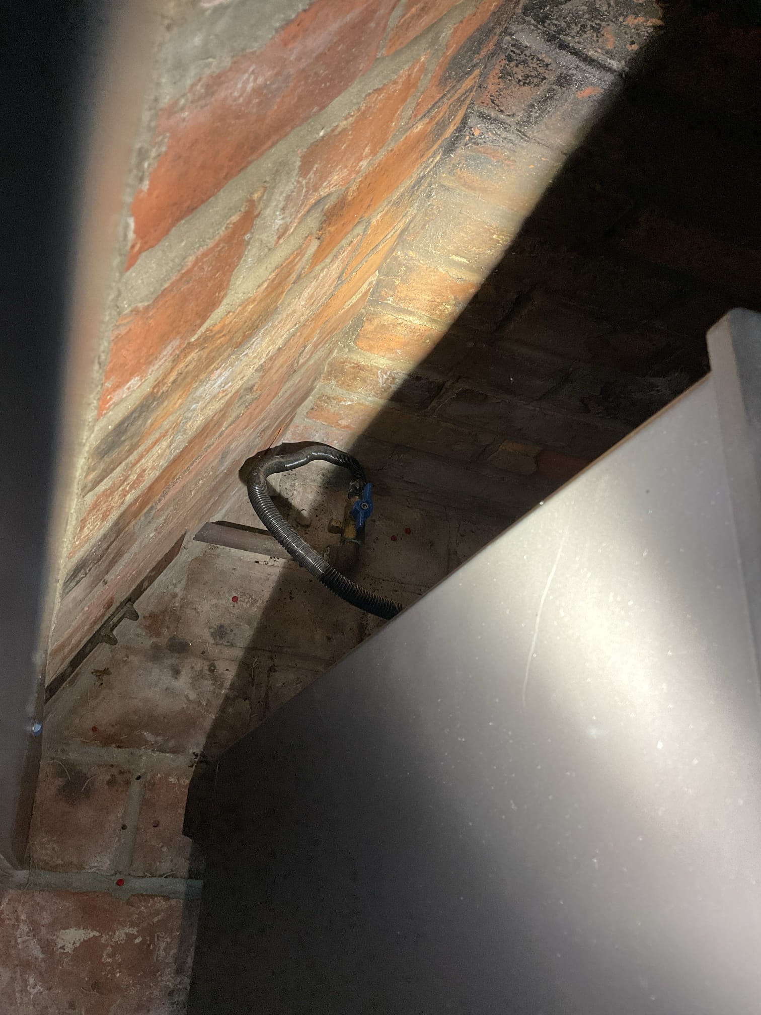 We arrived on site to disconnect propane stove in the living room. After our initial inspection we provided an estimate for the work which was accepted.

We then turned gas supply off and disconnected flexible connector. We then installed a flare cap on the gas ball valve to provide extra protection against bumping the ball valve accidentally. Bubble tested to verify no gas leaks were present. We were asked to move the stove so we moved it over as much as we could. 