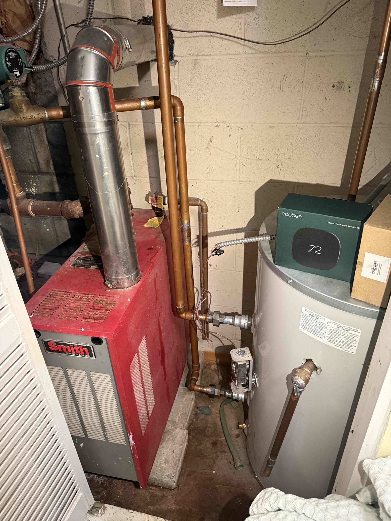 
A site visit was performed to evaluate the installation of a 2 customer-supplied Ecobee thermostats. The customer was not present at the time of the visit. An estimate for the installation was prepared and emailed to the customer. The proposed scope of work includes installing a transformer and a Fast-Stat system to provide proper power and functionality for the Ecobee thermostat.

While on site, it was observed that the upstairs toilet appeared to be continuously running and refilling. This condition will be communicated to the customer.

No work was performed during this visit.
