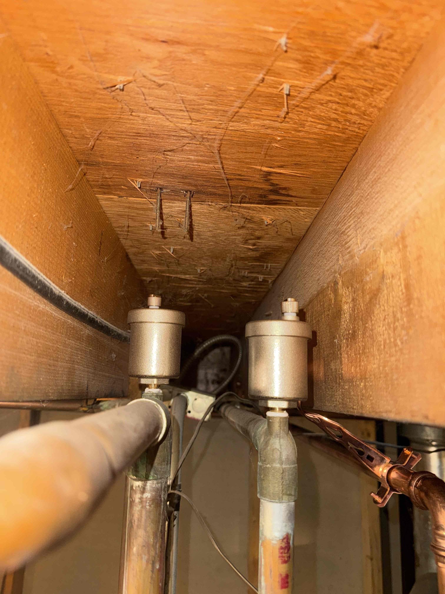  Replaced three high vents on the boiler system. Performed a complete boiler purge to remove air from the system and purged all heating zones, confirming proper circulation and heat output. Inspected and verified the expansion tank pressure; the tank was found at 6 PSI and was pressurized to 15 PSI, where it held steady. Confirmed all zones were heating properly after service. Reviewed system operation and safety considerations with the customer.