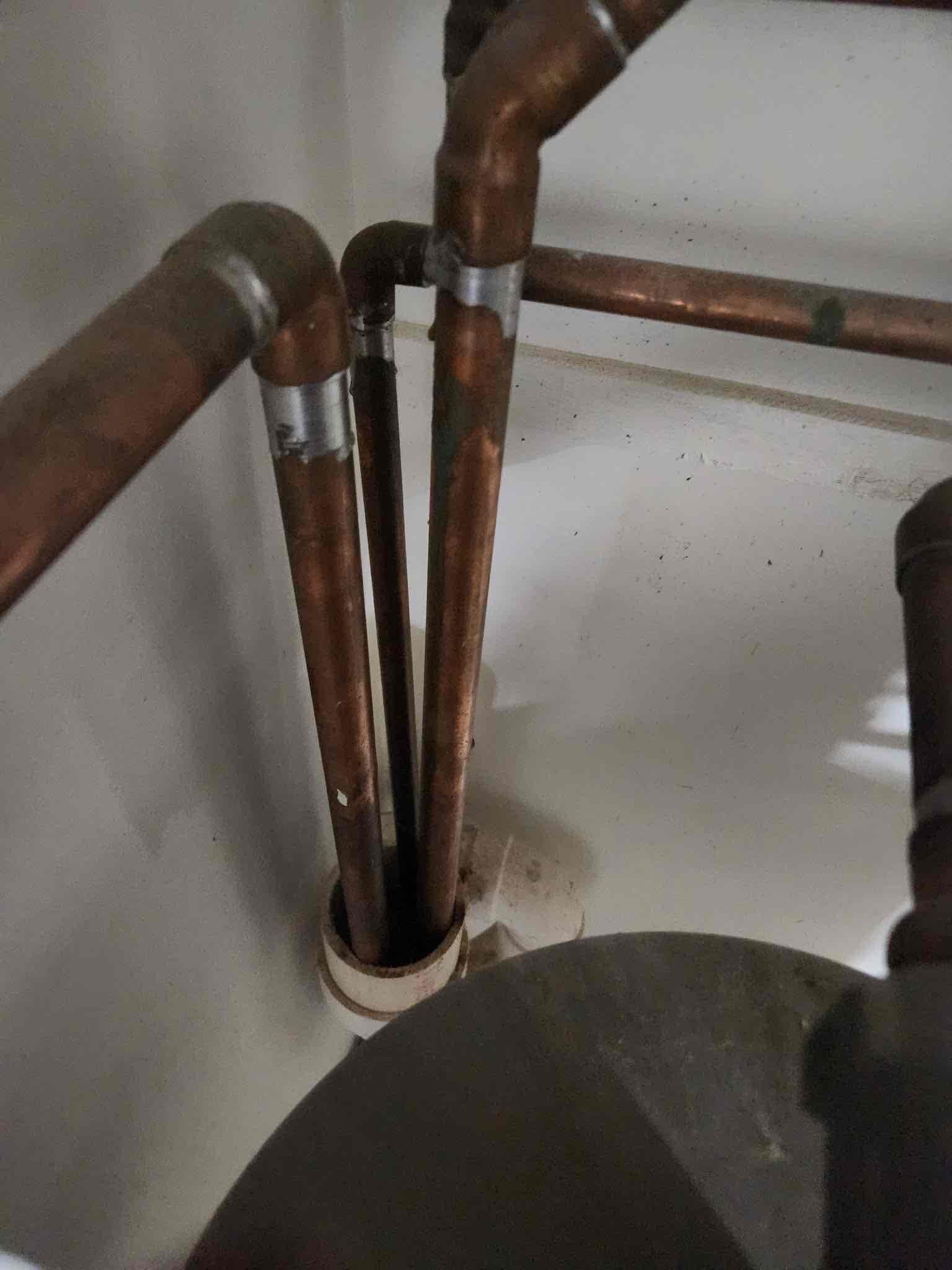 We installed a new State chimney vented propane water heater. Installed new venting, near water heater piping, mixing valve, and shut offs. Performed leak check, lit pilot. Set tank temperature to B (138). Set mixing valve to 4.5. 