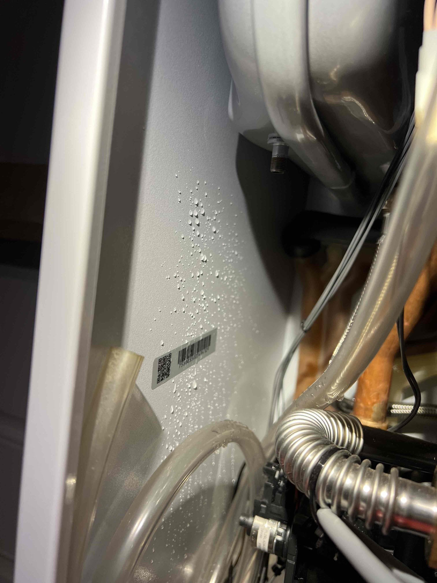 Arrived onsite to investigate a water leak on a Viessmann propane boiler. Determined the leak was coming from the relief valve. Upon inspection, the internal expansion tank was found to have failed, causing the relief valve to discharge. Installed an external expansion tank and replaced the relief valve. Purged air from the system and verified proper operation. The system is operating correctly at this time. Provided estimates to perform an annual tune-up and flush domestic hot water heat exchanger.