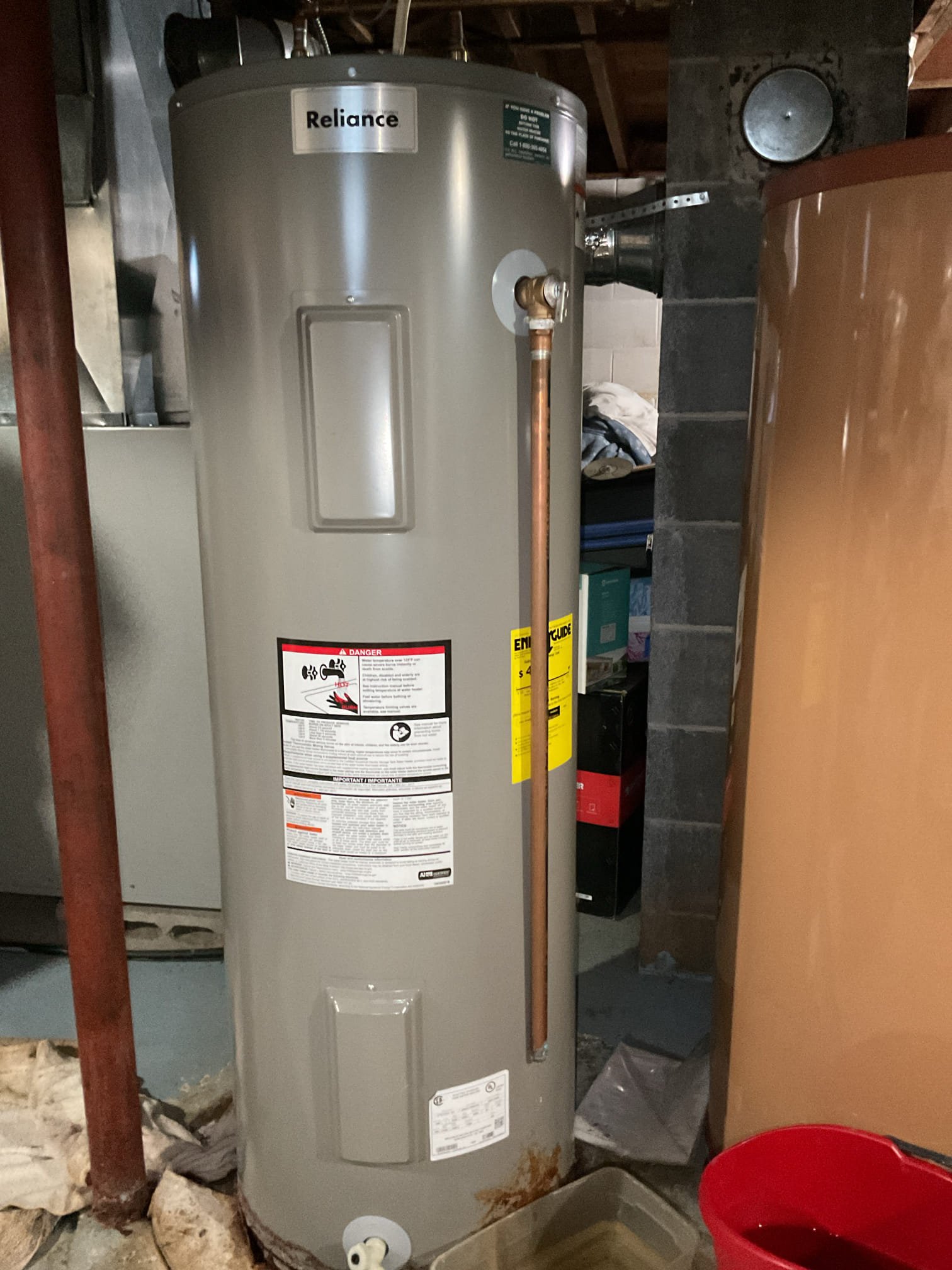 For this job, we came out to provide estimates for a water heater replacement. We advised that a detailed estimate would be emailed, including options for both a company-supplied unit and a customer-supplied unit, along with information on Jerm’s Home Care Club. Based on the existing conditions, we recommended the installation of a Rheem 50-gallon electric water heater, along with an ST-12 expansion tank, as the current expansion tank was found to be failing.