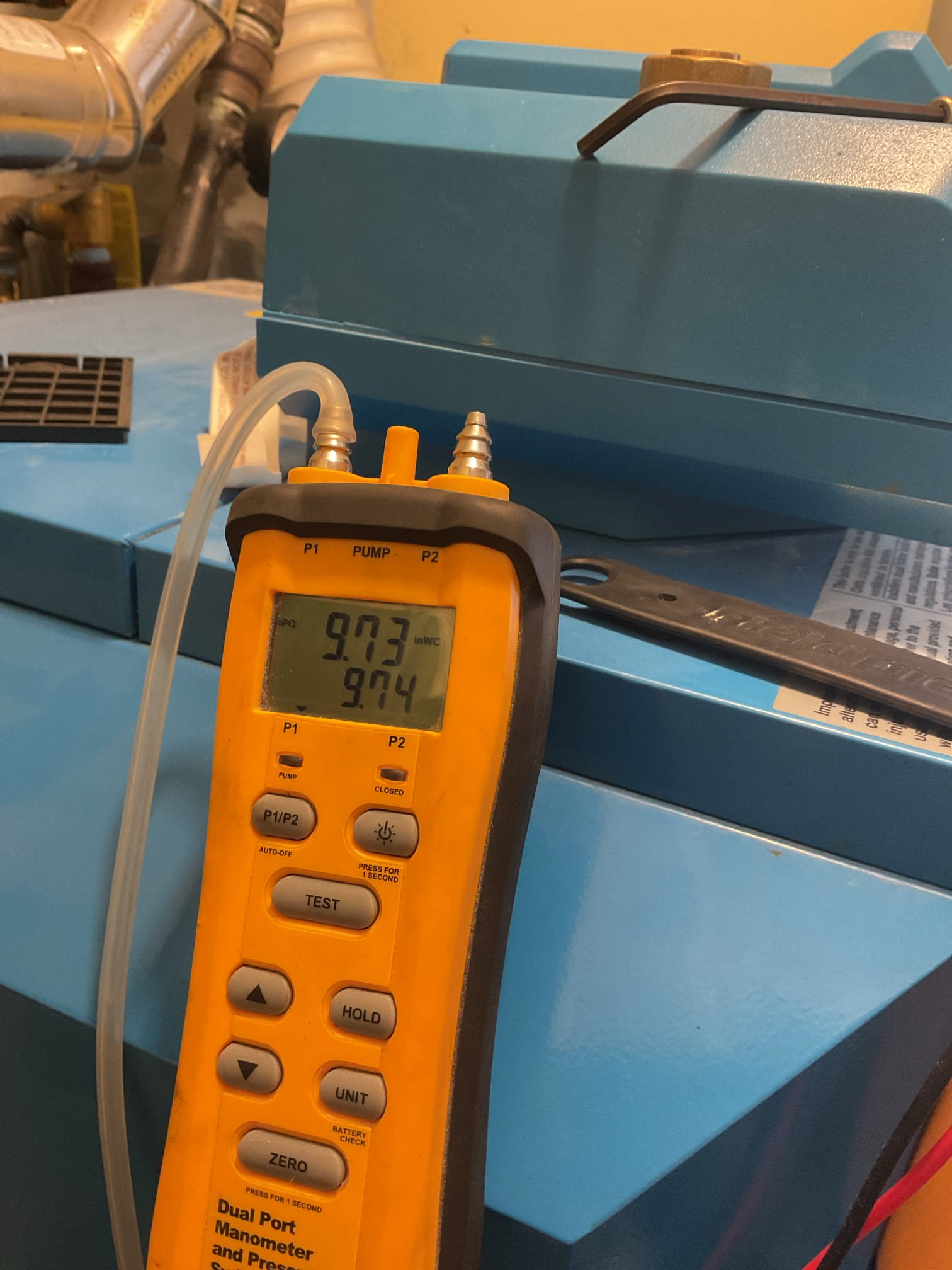 Arrived on site to diagnose no heat on propane boiler. Upon inspection, we found that the aquastat had failed after a power outage the previous day. We provided an estimate to replace which was accepted. We only had an oil aquastat on the truck so we ran to the supply house to grab one. Once back, we removed the old aquastat and installed the new one. Wired it up and tested operation. While testing the unit we found that the gas pressure was 4.5” w.c. The boiler needs 9.8”. We believe when the gas valve was changed out the person who did it did not adjust the pressure correctly. We adjusted it to 9.8” and boiler is firing well.

We recommend having someone come out to service the boiler fully.