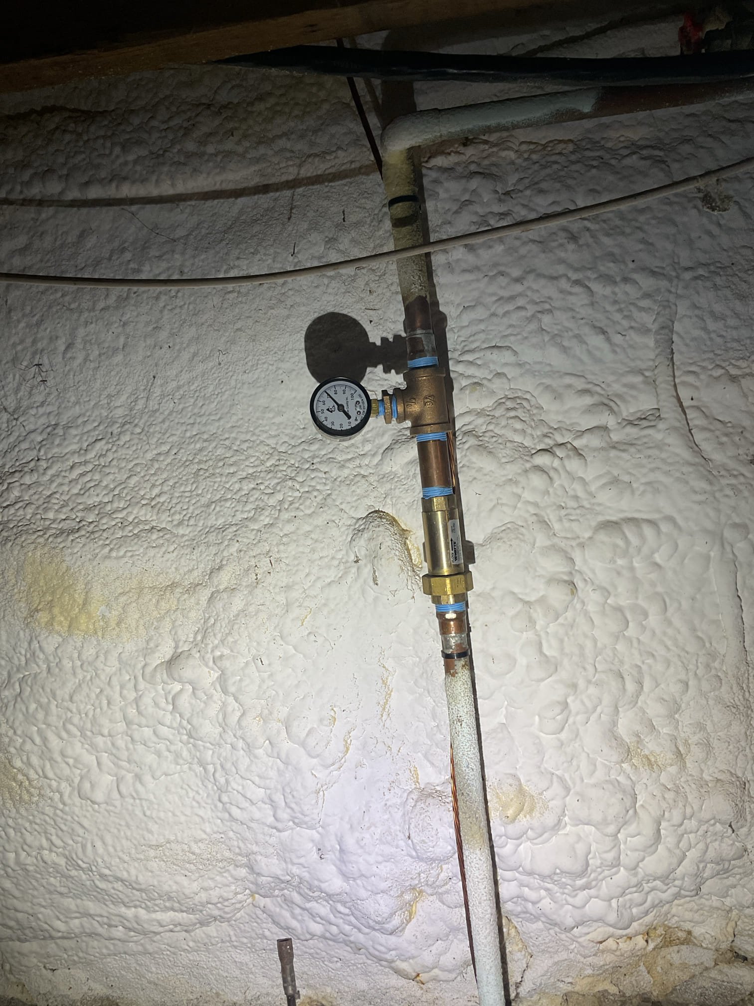 Service Summary

We were dispatched today in response to a concern of inadequate hot water throughout the house including the primary bathroom shower. Upon inspection, it was determined that the thermostatic mixing valve located at the water heater was not functioning properly. The mixing valve was replaced, restoring proper hot water temperature to the majority of fixtures throughout the home.

At this time, the primary bathroom shower is still not achieving adequate water temperature. We believe this issue is due to a faulty temperature control valve within the Grohe shower’s mixing valve. An estimate to replace this component will be emailed to restore proper operation of the primary shower.

During our comprehensive evaluation of the plumbing system, we noted the absence of a pressure reducing valve (PRV) on the main water supply. Incoming water pressure was measured at 95 PSI from the existing pressure gauge above the dual check valve, which exceeds recommended safe operating leve