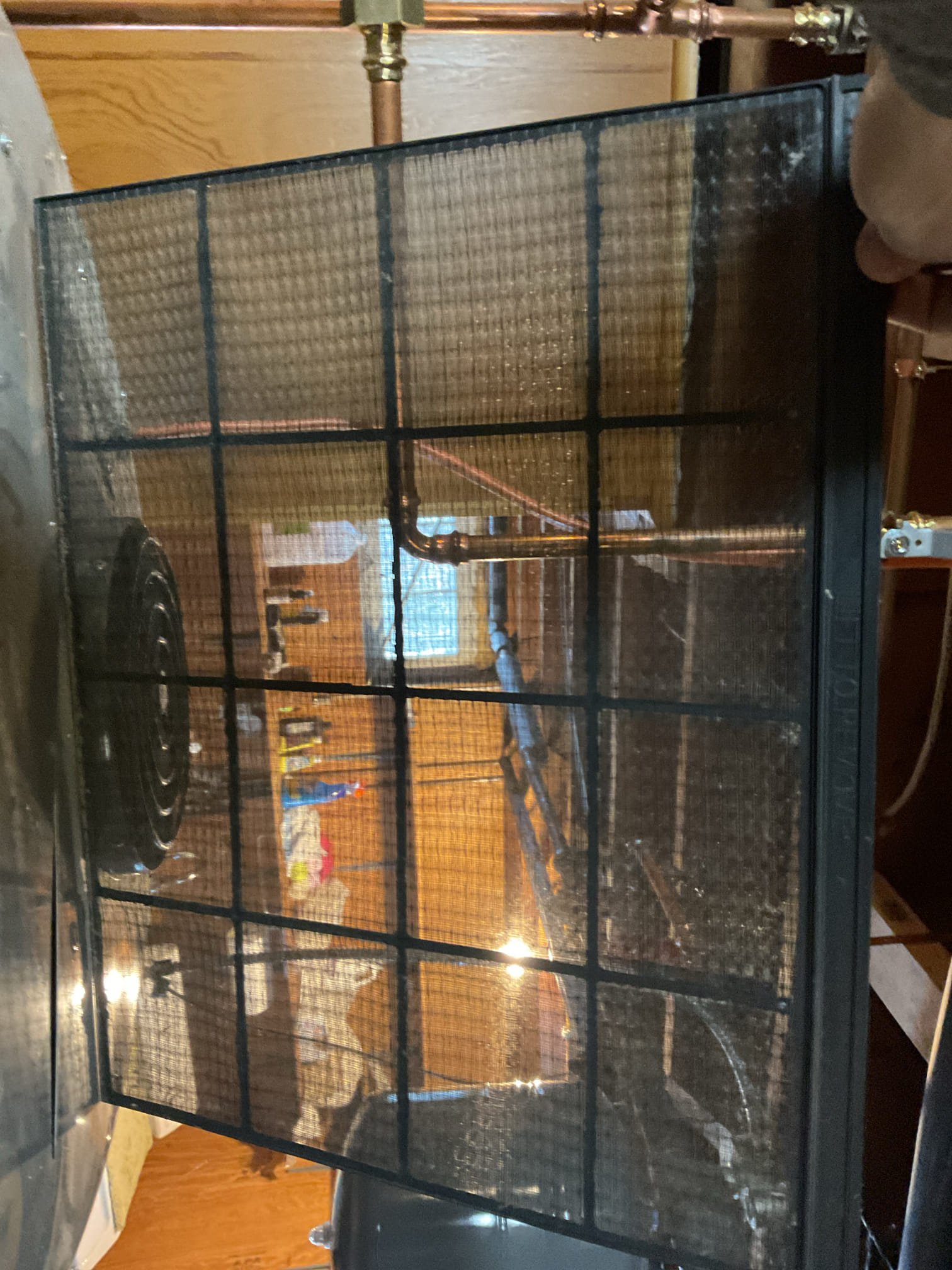 A washer connection was installed for a stackable unit in the first-floor guest bedroom closet. After the drywall was removed, a washer box was installed to provide the required water supply and drainage connections. Due to framing limitations, the washer box was mounted on the exterior most wall where proper installation could be achieved.

Due to limited attic access and the location of the existing plumbing vent terminating through the roof, an air admittance valve (AAV) was installed on the drainage line. The AAV was housed within a recessed wall box with a louvered trim plate to allow proper airflow into the drain, waste, and vent system.

The drain line was connected to the existing 3” copper drain in the basement ceiling. A section of 3” copper pipe was replaced from the washer drain connection to the existing PVC at the building sewer outlet. Proper hangers were installed to support the piping and ensure correct pitch.

Water supply lines were tied into the existing ½” copper p