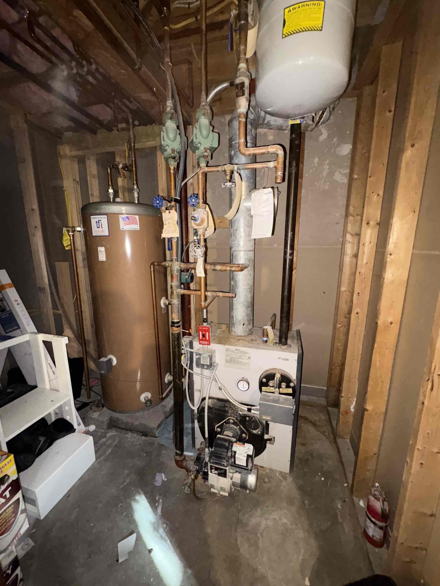 Arrived on site for a report of the boiler system intermittently shutting down and visible leaks at the boiler piping. Colby stated that over the past two days he has found the emergency shutoff switch above the boiler turned off approximately five times, occurring both during the day and overnight.

During the initial evaluation, I found the boiler high limit set to 140°F and the low limit set to 120°F. Colby explained that the domestic hot water had been excessively hot at the fixtures and that his father had previously adjusted boiler settings in response.

I identified three failed and leaking Hy-Vents serving both heating zones and the indirect water heater. With customer approval, all three Hy-Vents were replaced.

I then inspected the electrical system. Proper voltage was confirmed at the emergency switch, aquastat, and control relays. No hidden fuses or electrical abnormalities were found. The customer confirmed that the breaker has not tripped, and a visual inspection of the e