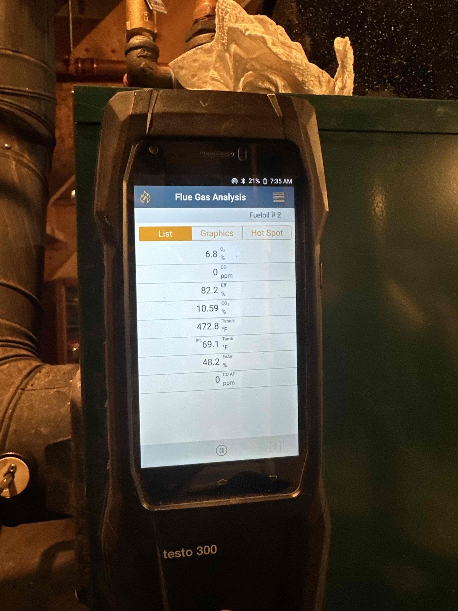Removed the existing boiler and manifold. Installed a new Peer Pro Advantage oil-fired boiler, including new supply and return manifolds. Connected the new boiler to the existing zone piping. Installed a new smoke pipe to the existing chimney connector and added a draft regulator to the flue piping.

Ran a new oil supply line from the oil tank to the boiler due to leakage in the previous line. Installed a spin-on oil filter and flexible oil line compatible with the new boiler. Relocated and wired a new Firomatic safety valve for the boiler.

Performed full boiler startup, including verification of oil pump pressure and pump cutoff. Checked all system safeties and conducted combustion and draft testing. Confirmed the boiler is operating within manufacturer specifications.

Verified proper operation of the high-limit control and the water heater aquastat to ensure system shutdown upon satisfaction; both operated correctly. Reviewed new system safeties and operation with the customer. At 